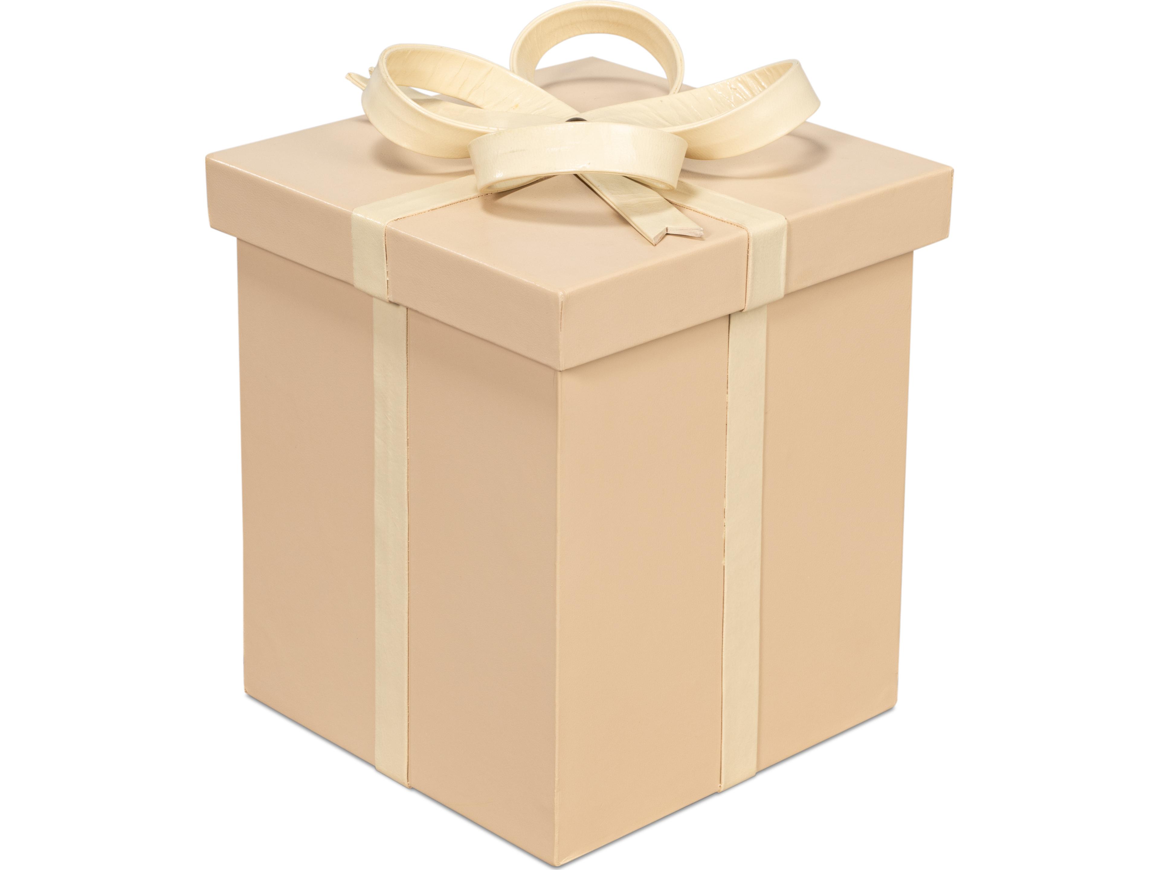 Sarreid Ltd Ferrell Leather Holiday Boxes 3 Taupe