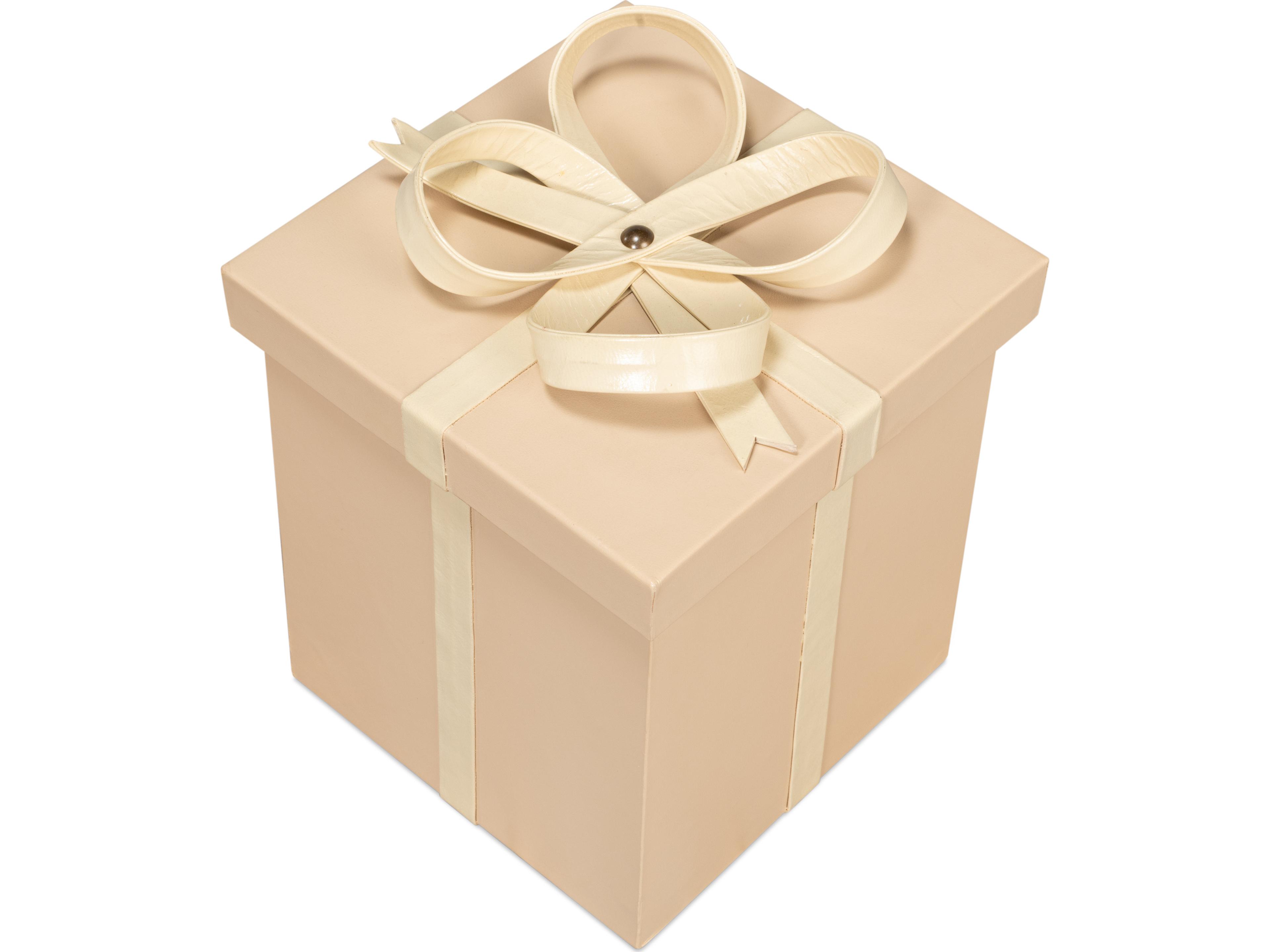 Sarreid Ltd Ferrell Leather Holiday Boxes 3 Taupe