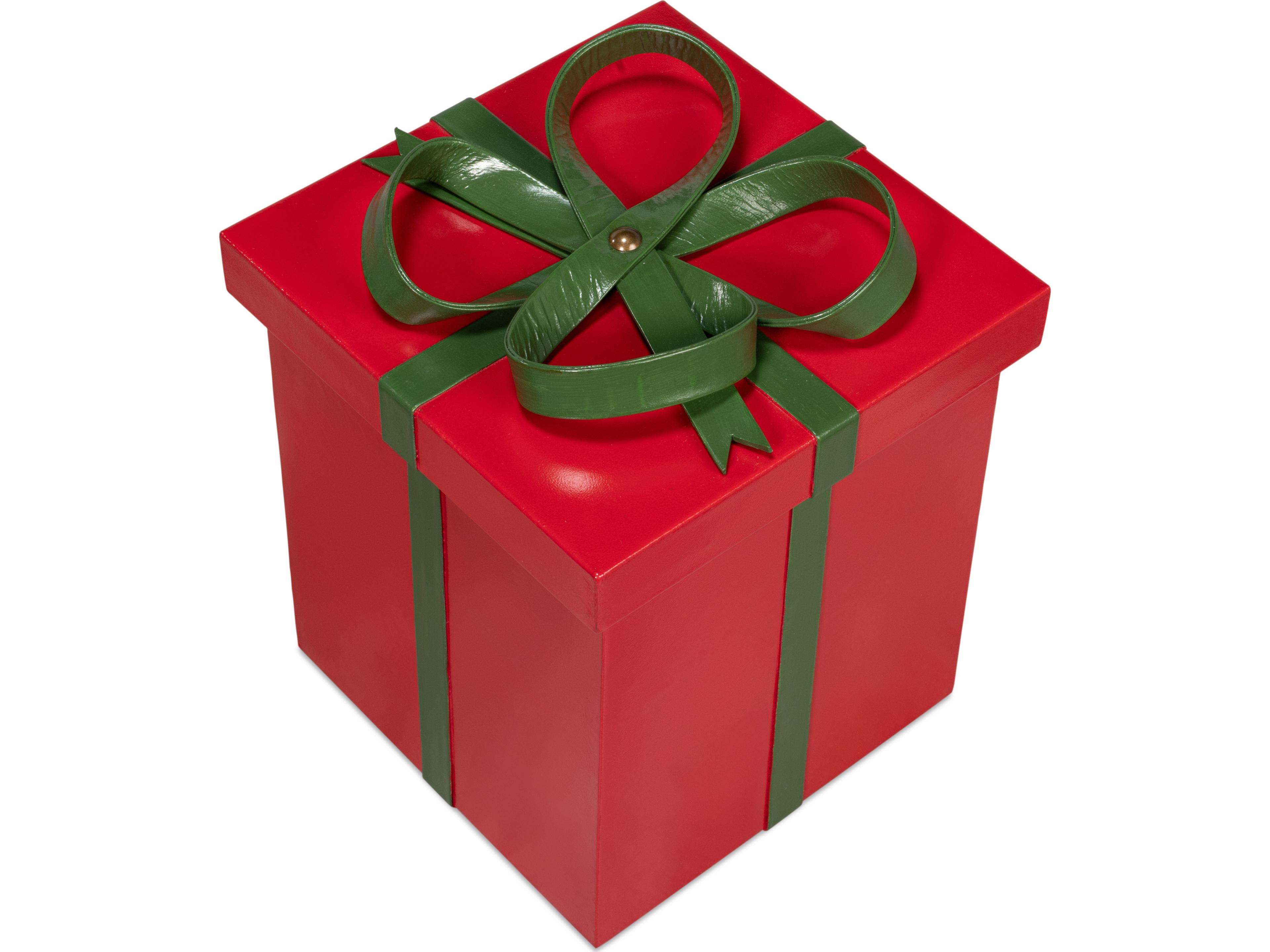 Sarreid Ltd Ferrell Leather Holiday Boxes 3 Red