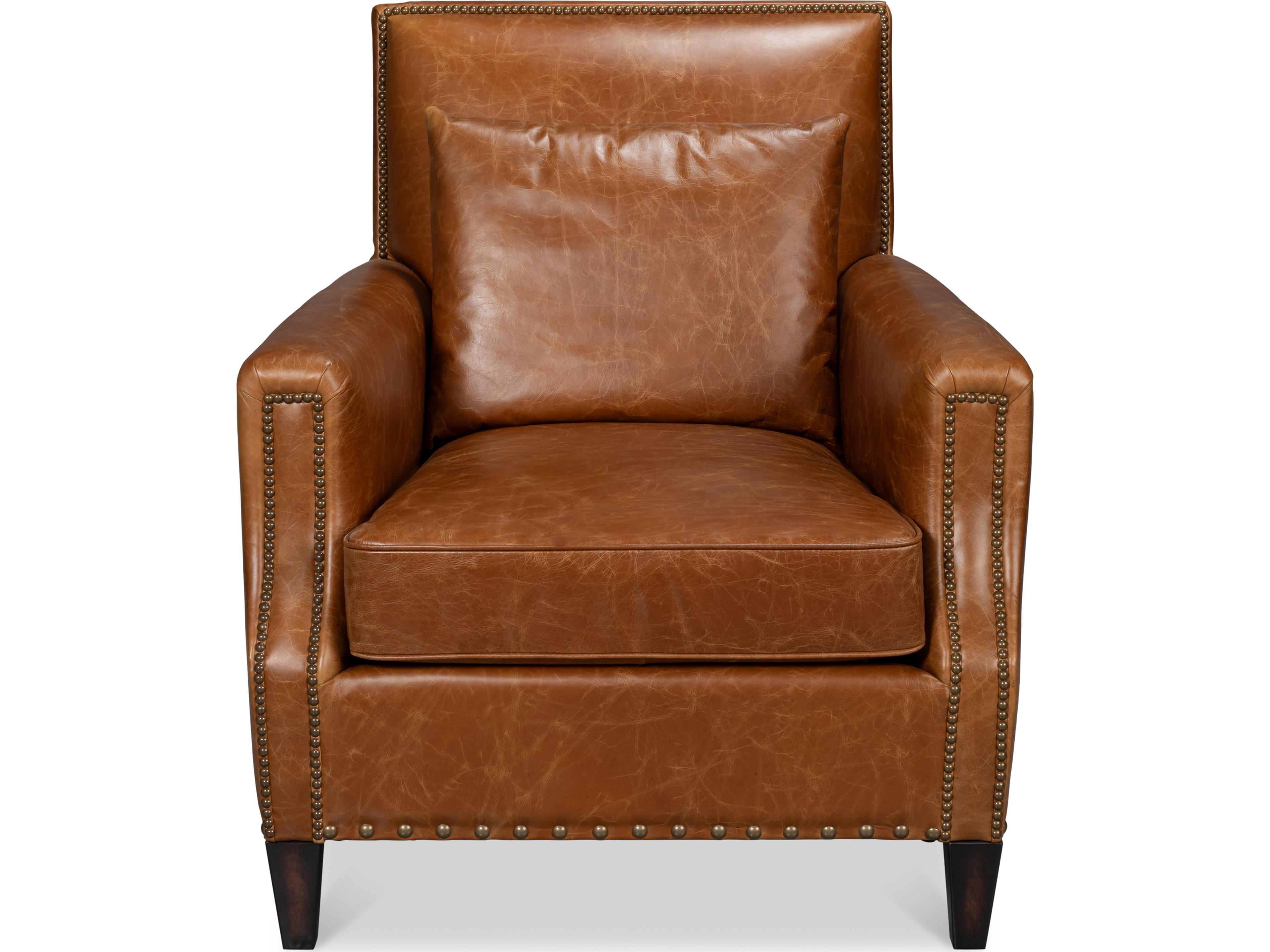 Sarreid Ltd Dimity Distilled Leather Chair Brown