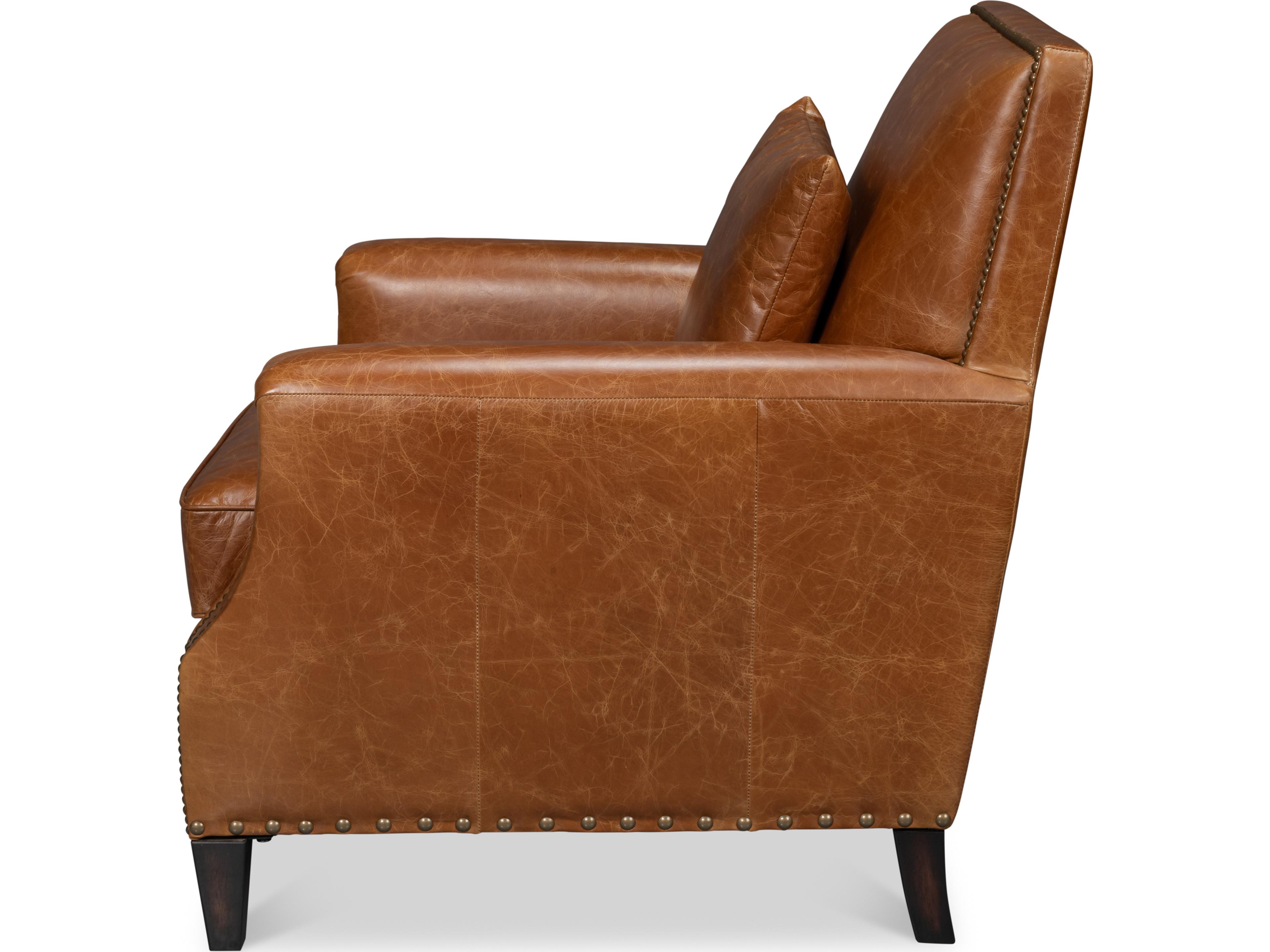 Sarreid Ltd Dimity Distilled Leather Chair Brown