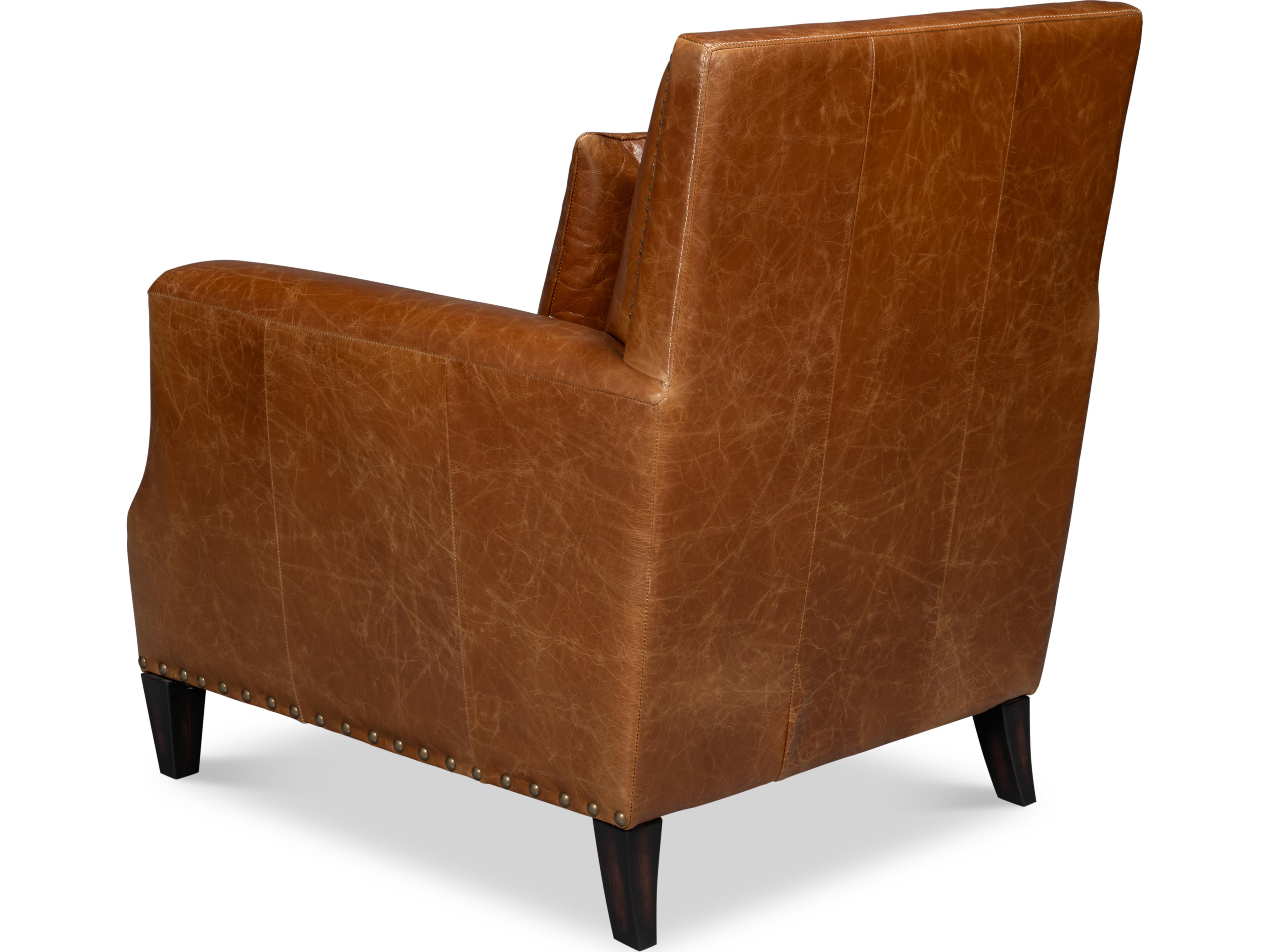 Sarreid Ltd Dimity Distilled Leather Chair Brown