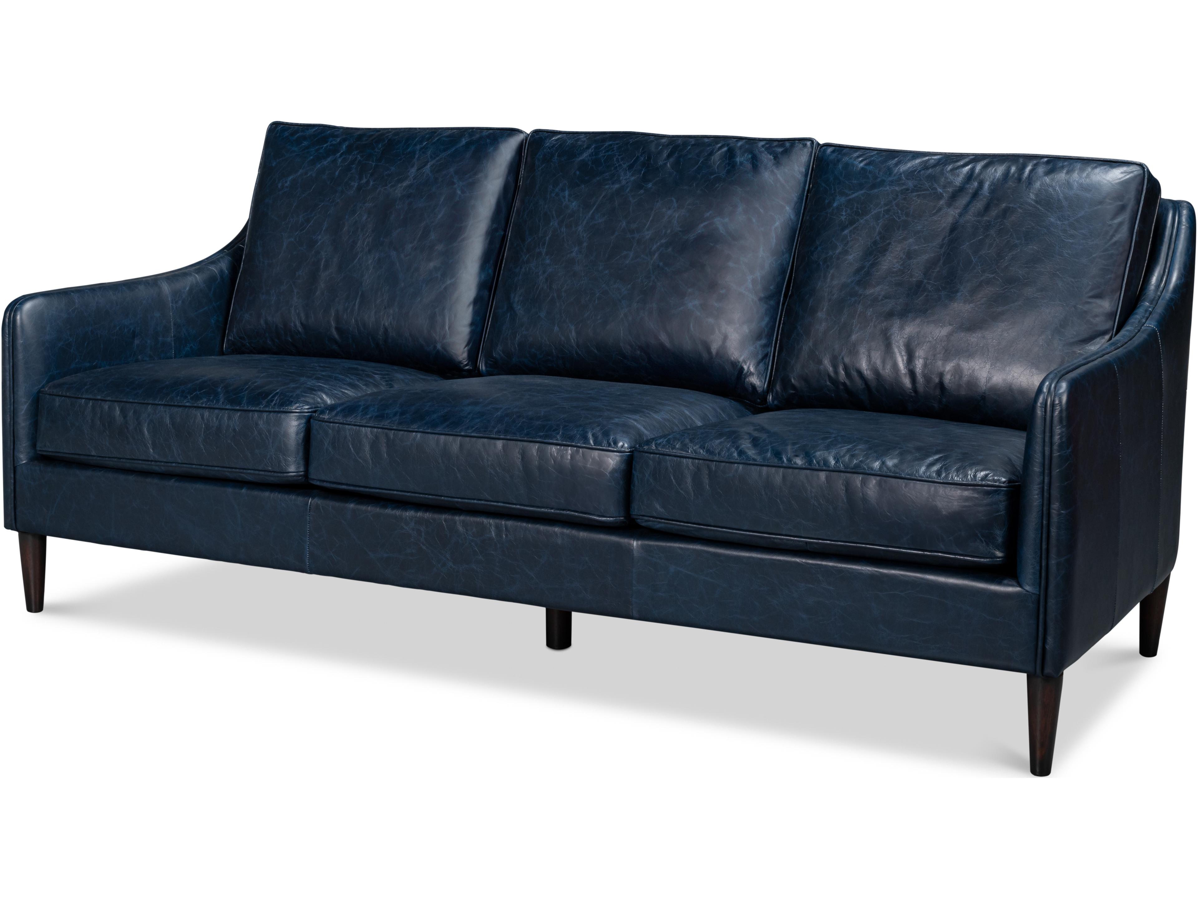 Alehandro Leather Sofa Chateau Blue
