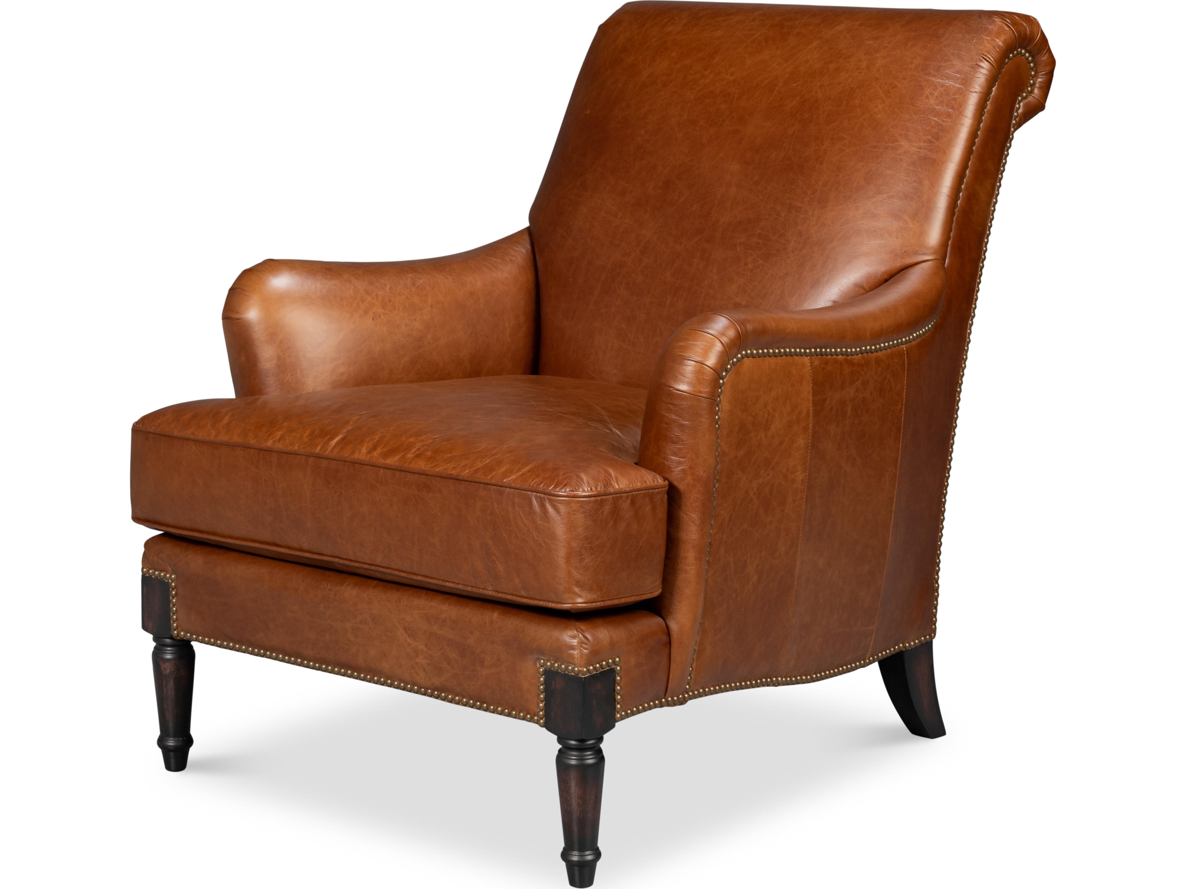 Sarreid Ltd Gaston Distilled Leather Chair Brown