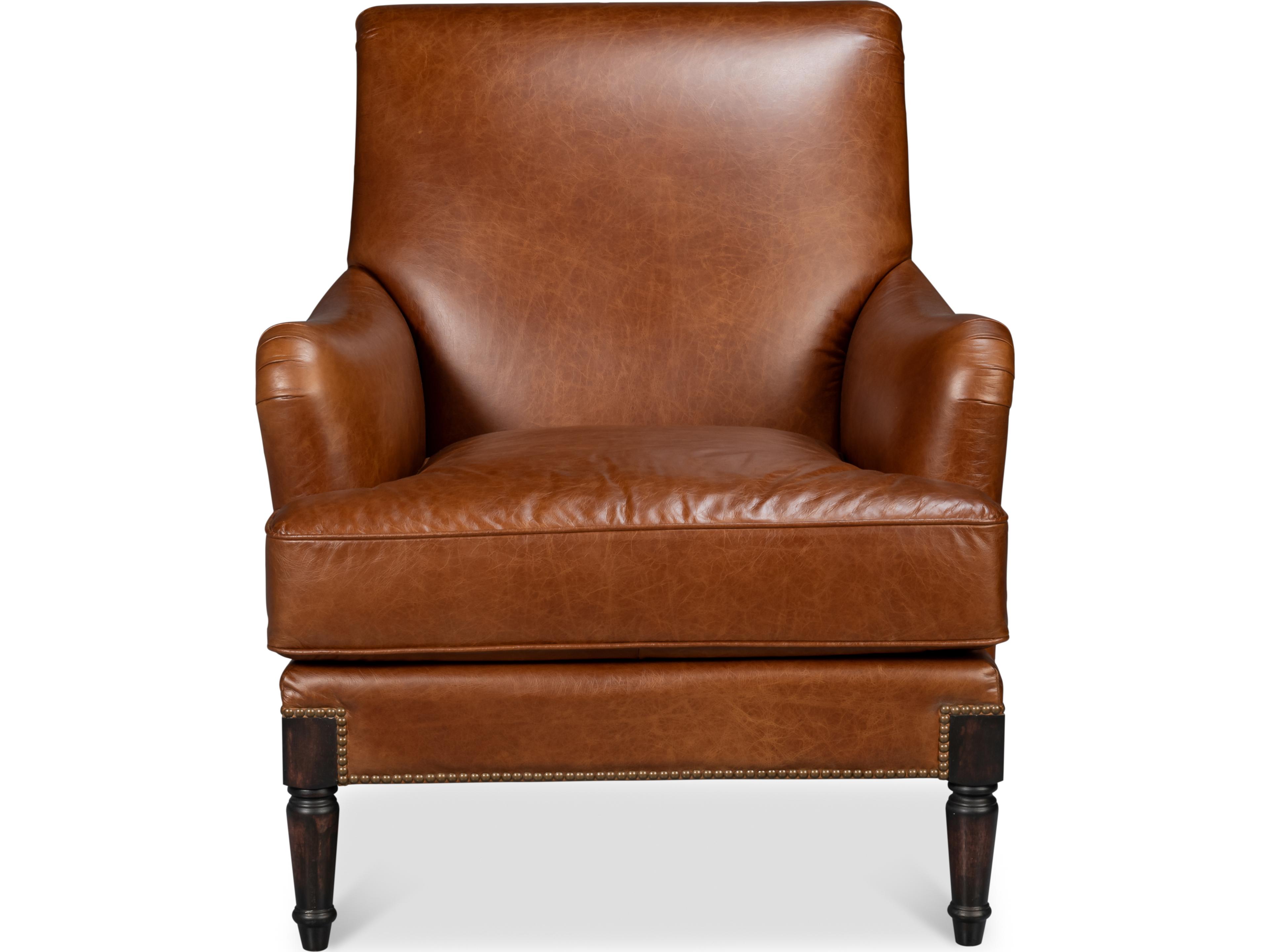 Sarreid Ltd Gaston Distilled Leather Chair Brown