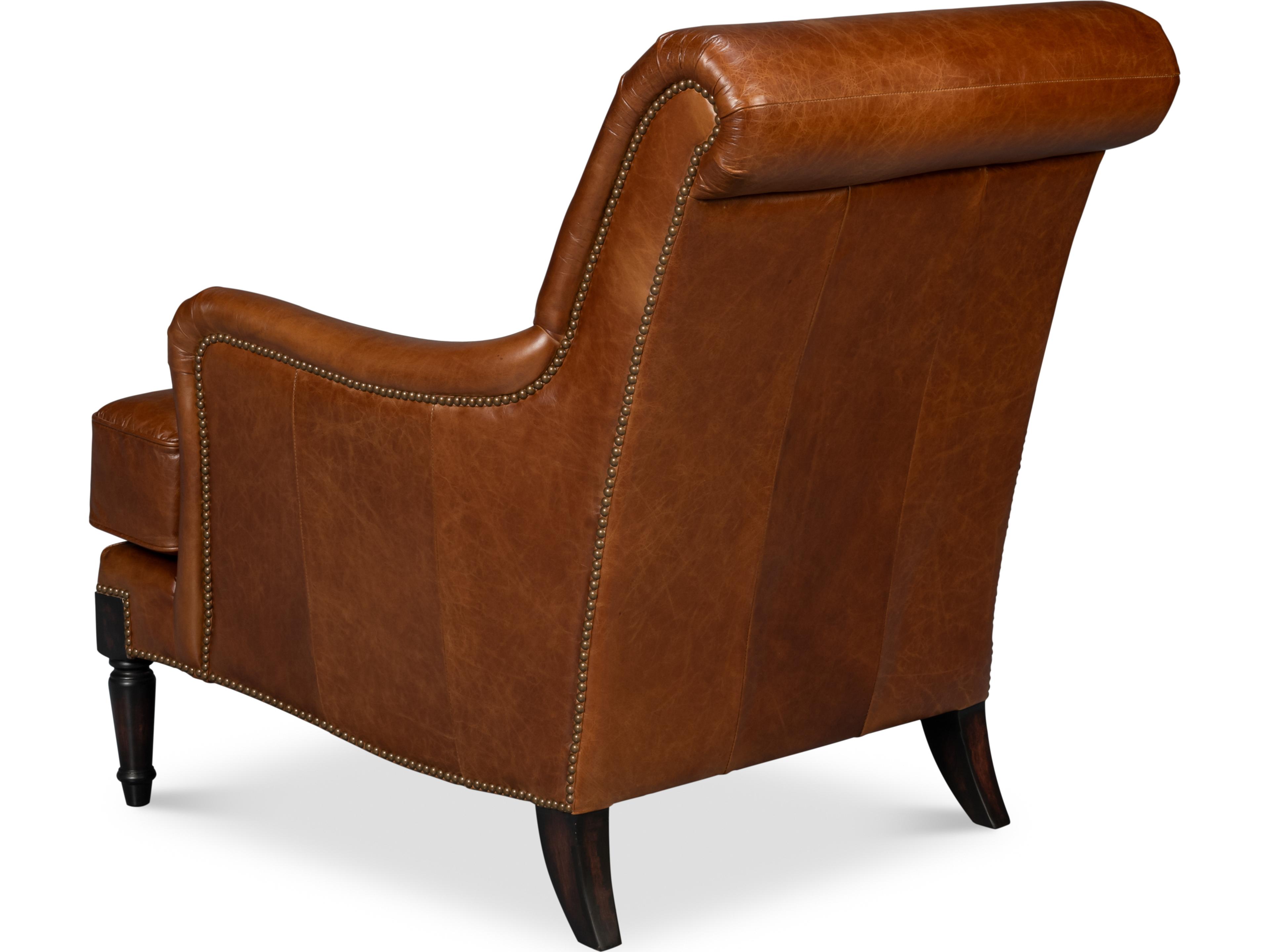 Sarreid Ltd Gaston Distilled Leather Chair Brown