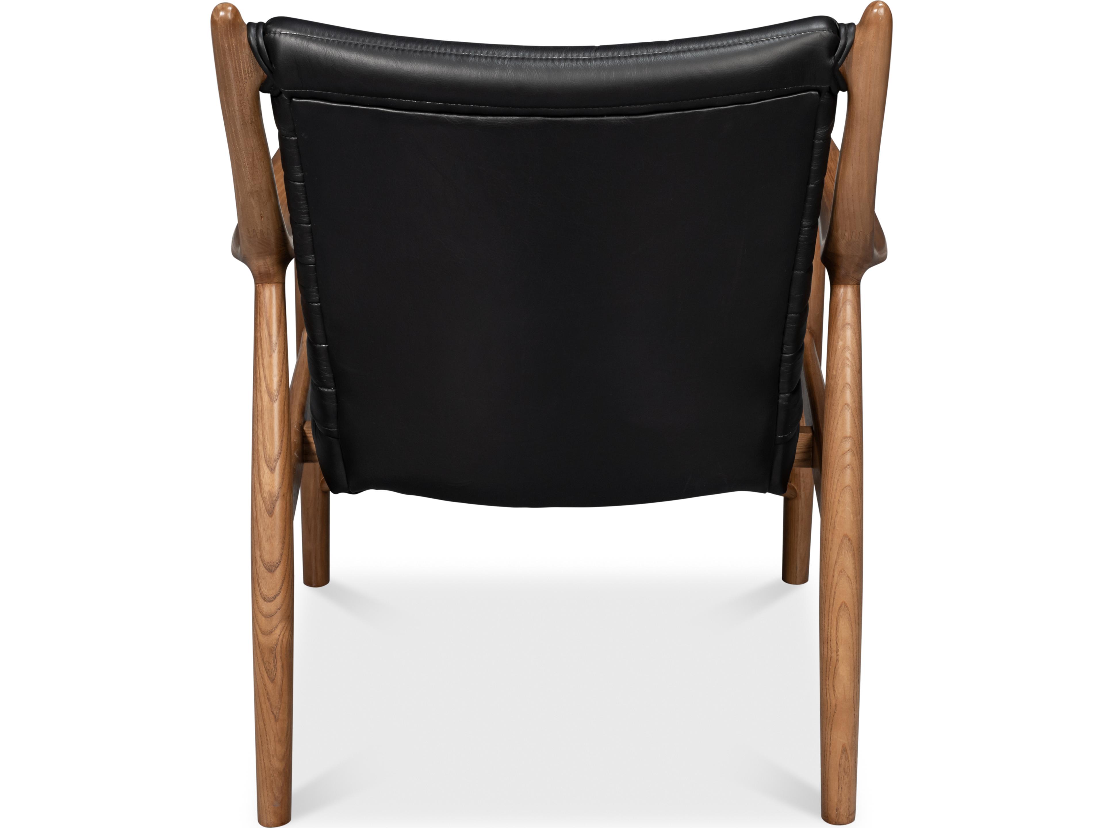 Sarreid Ltd Singletary Leather Chair Onyx Black