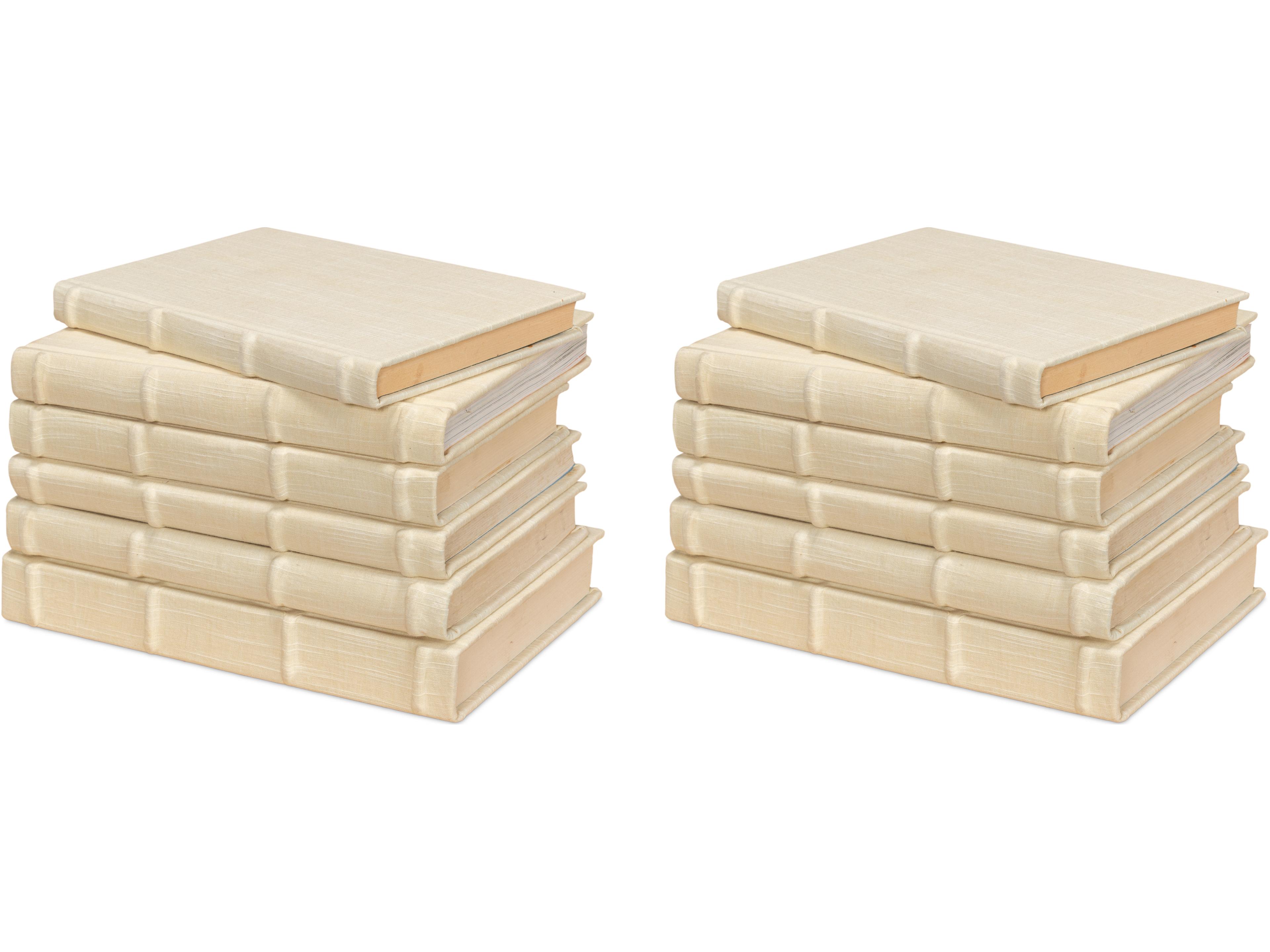 Ecru Linen Books Set of 12