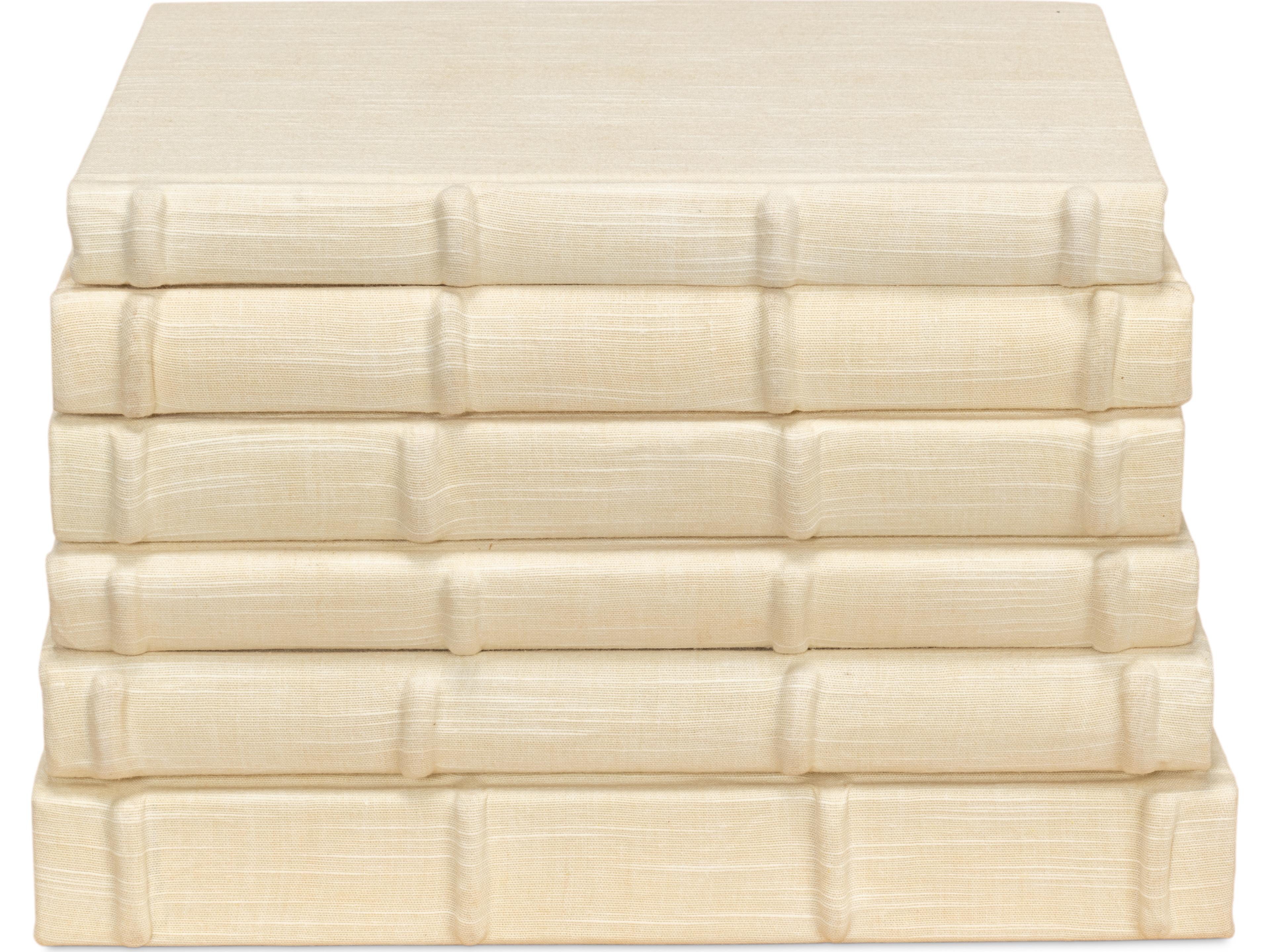 Sarreid Ltd Ecru Linen Books Set of 12