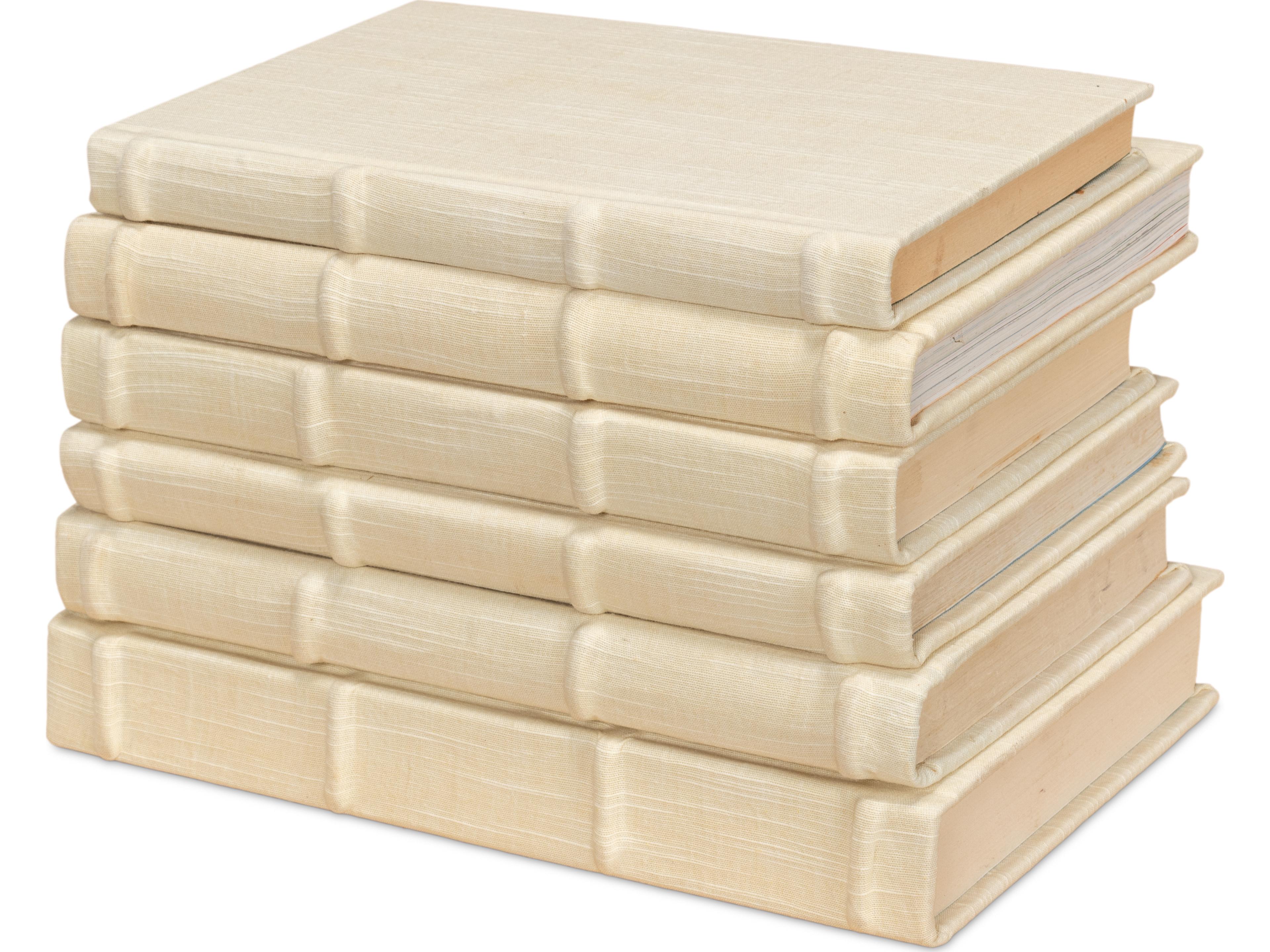 Sarreid Ltd Ecru Linen Books Set of 12