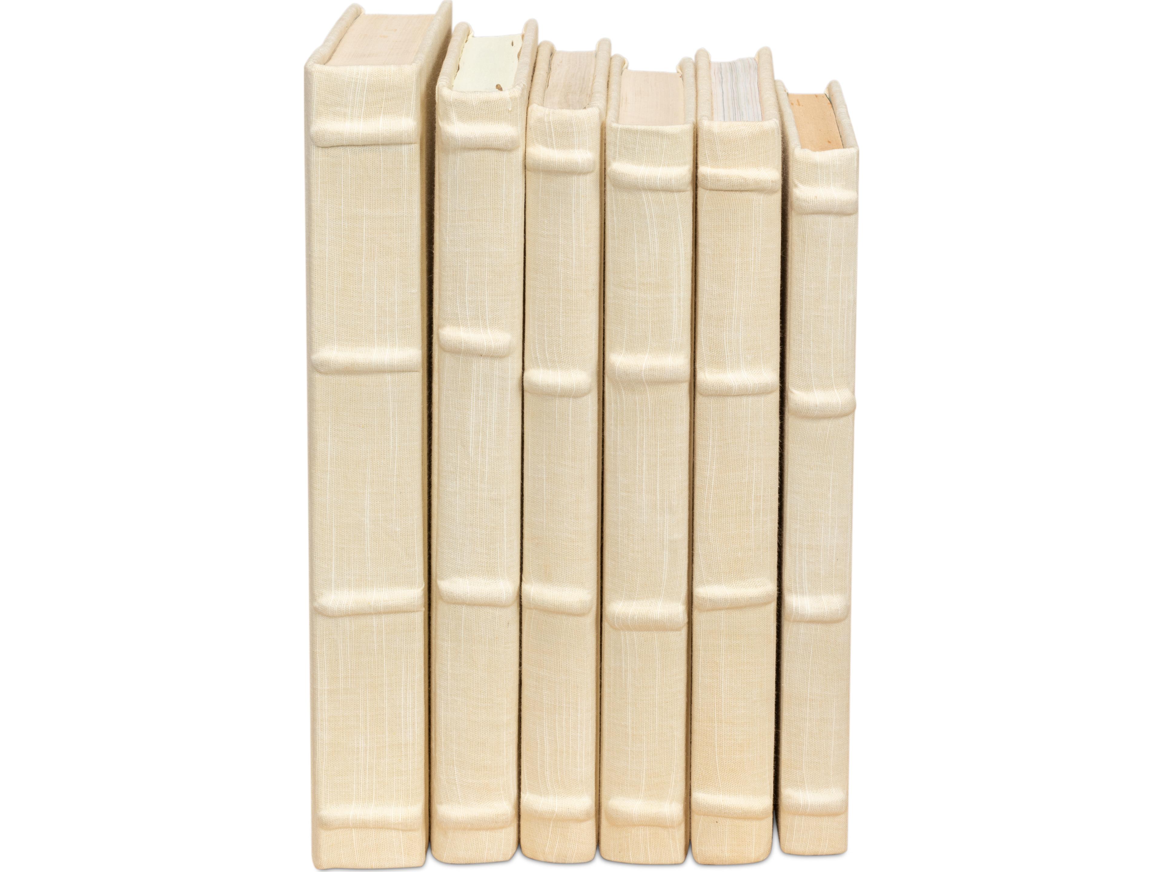 Sarreid Ltd Ecru Linen Books Set of 12