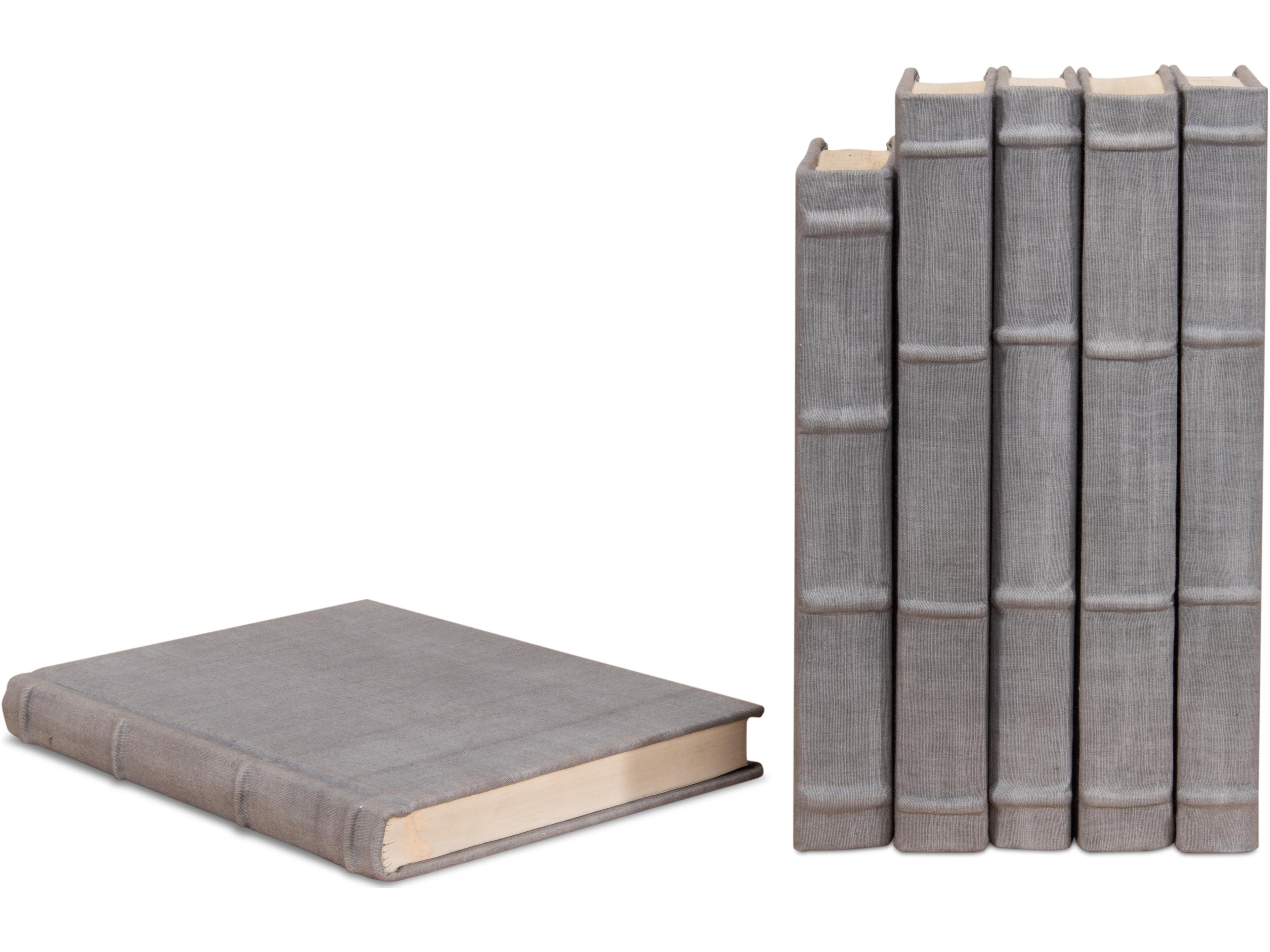 Sarreid Ltd Heather Grey Linen Books Set of 12