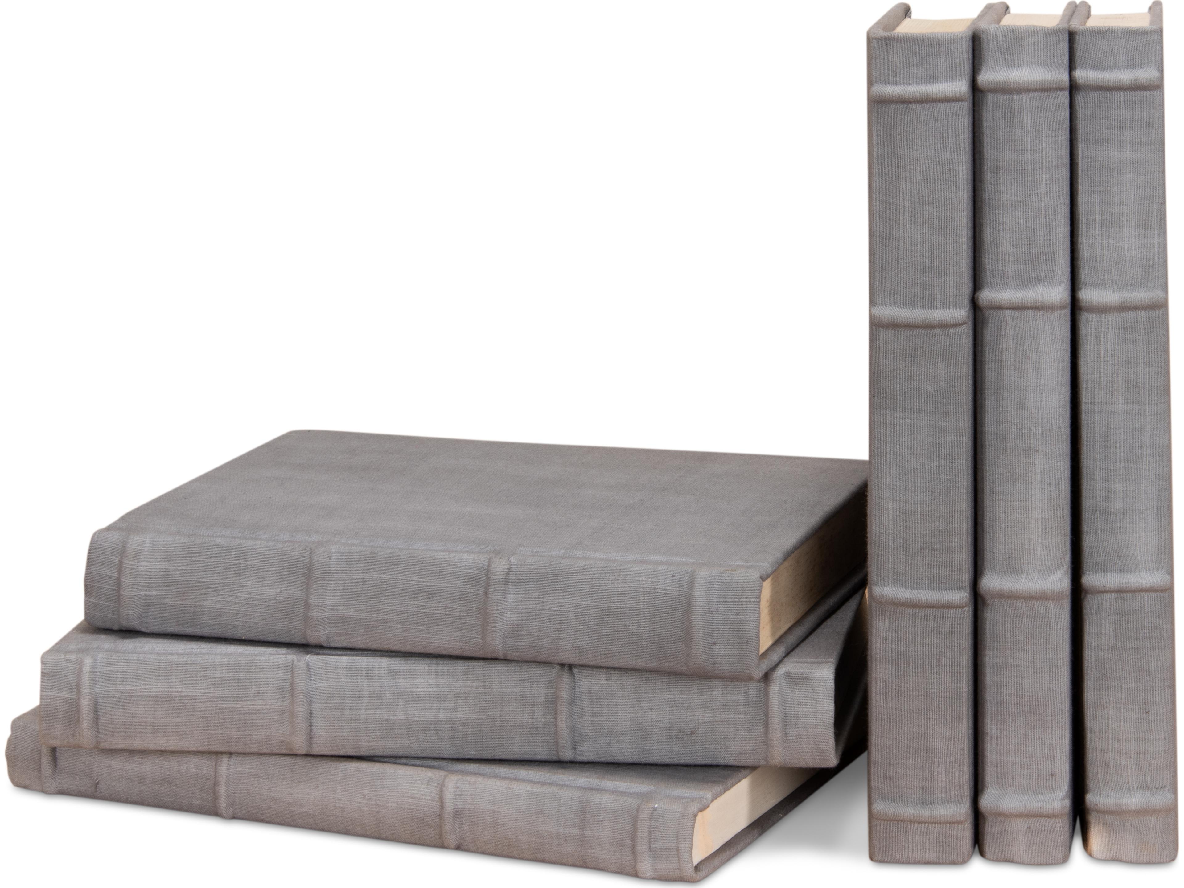 Sarreid Ltd Heather Grey Linen Books Set of 12