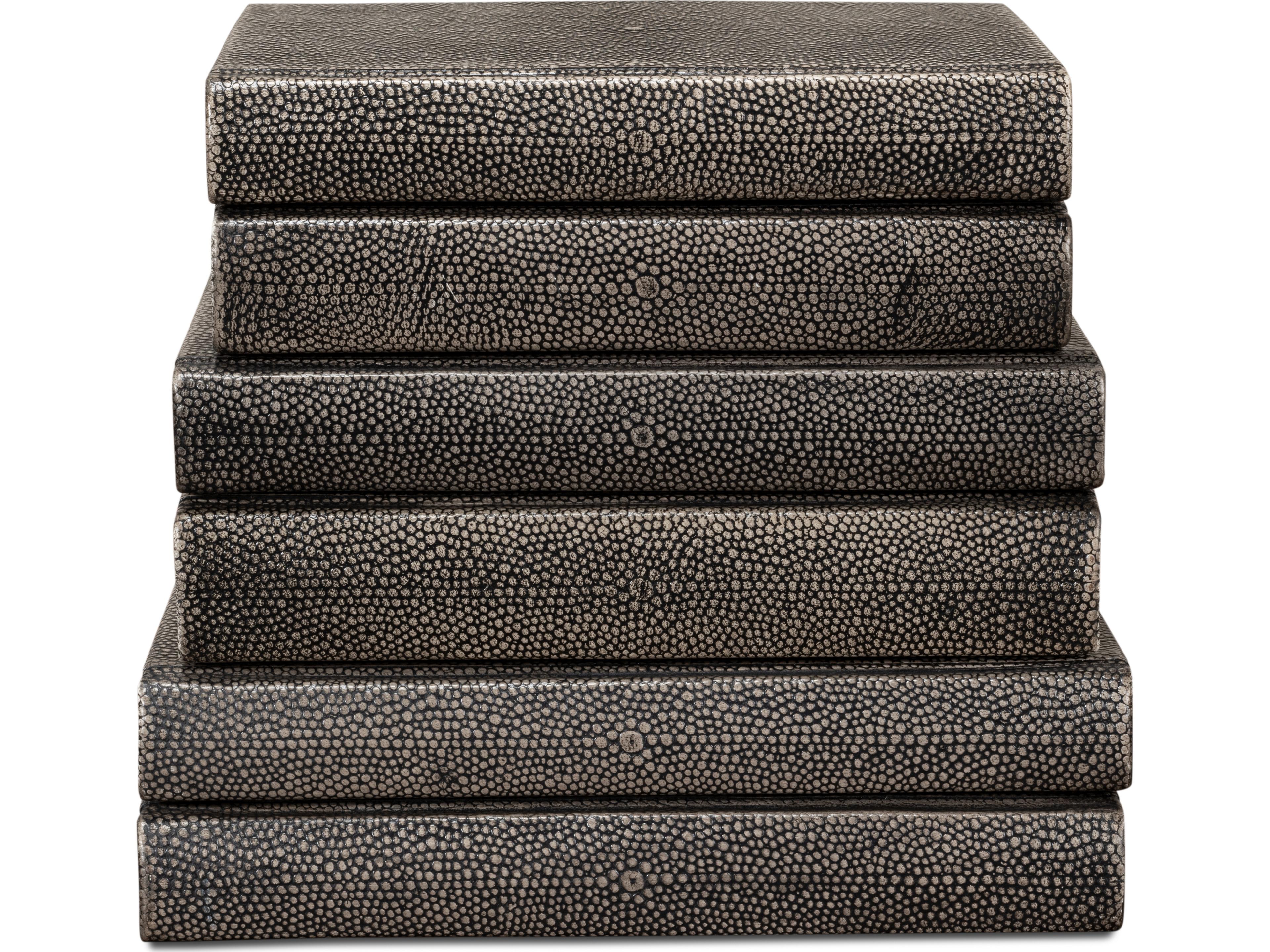 Sarreid Ltd Shagreen Books Set of 12 Antique Grey