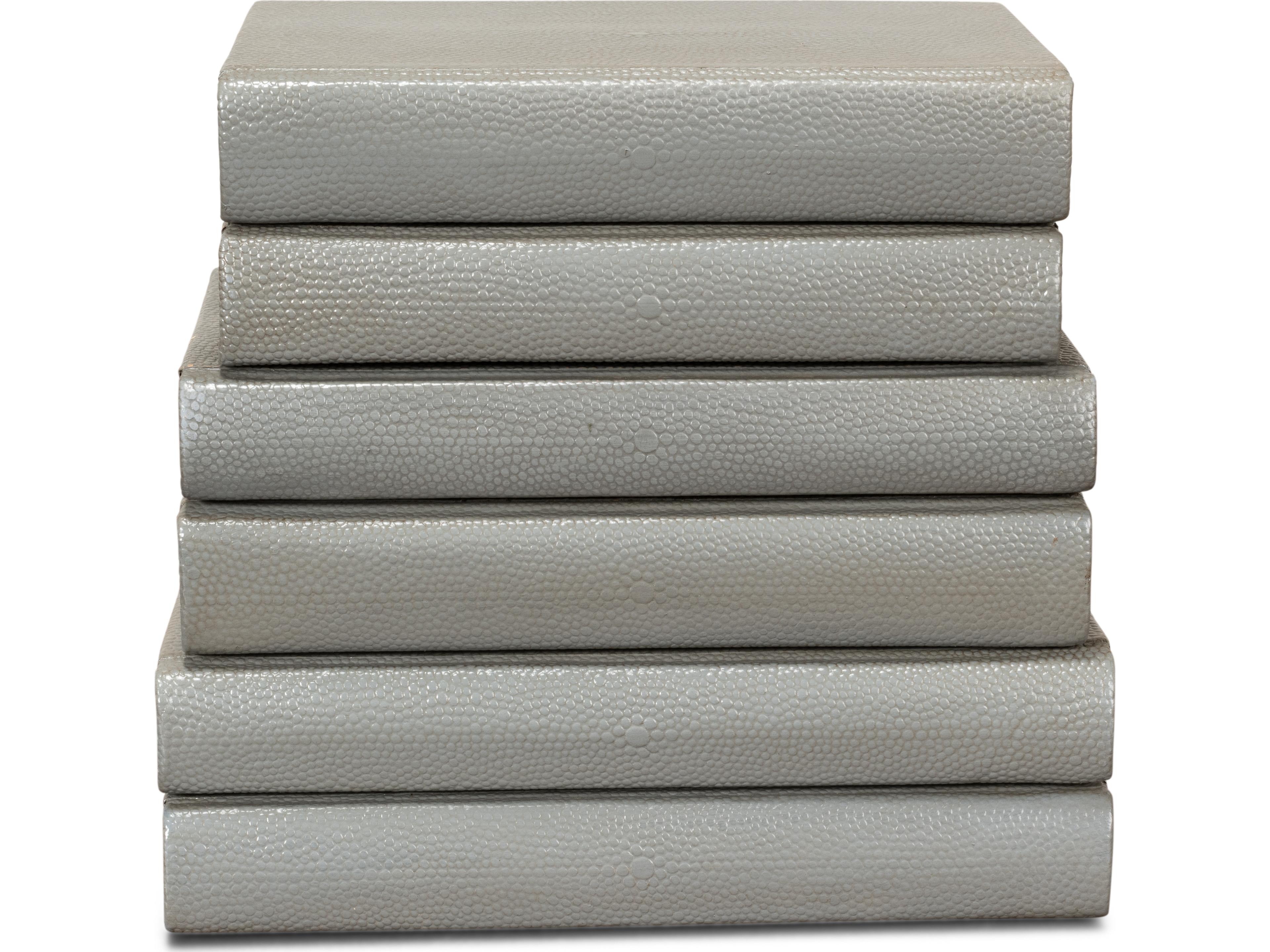 Sarreid Ltd Shagreen Books Set of 12 Storm Grey