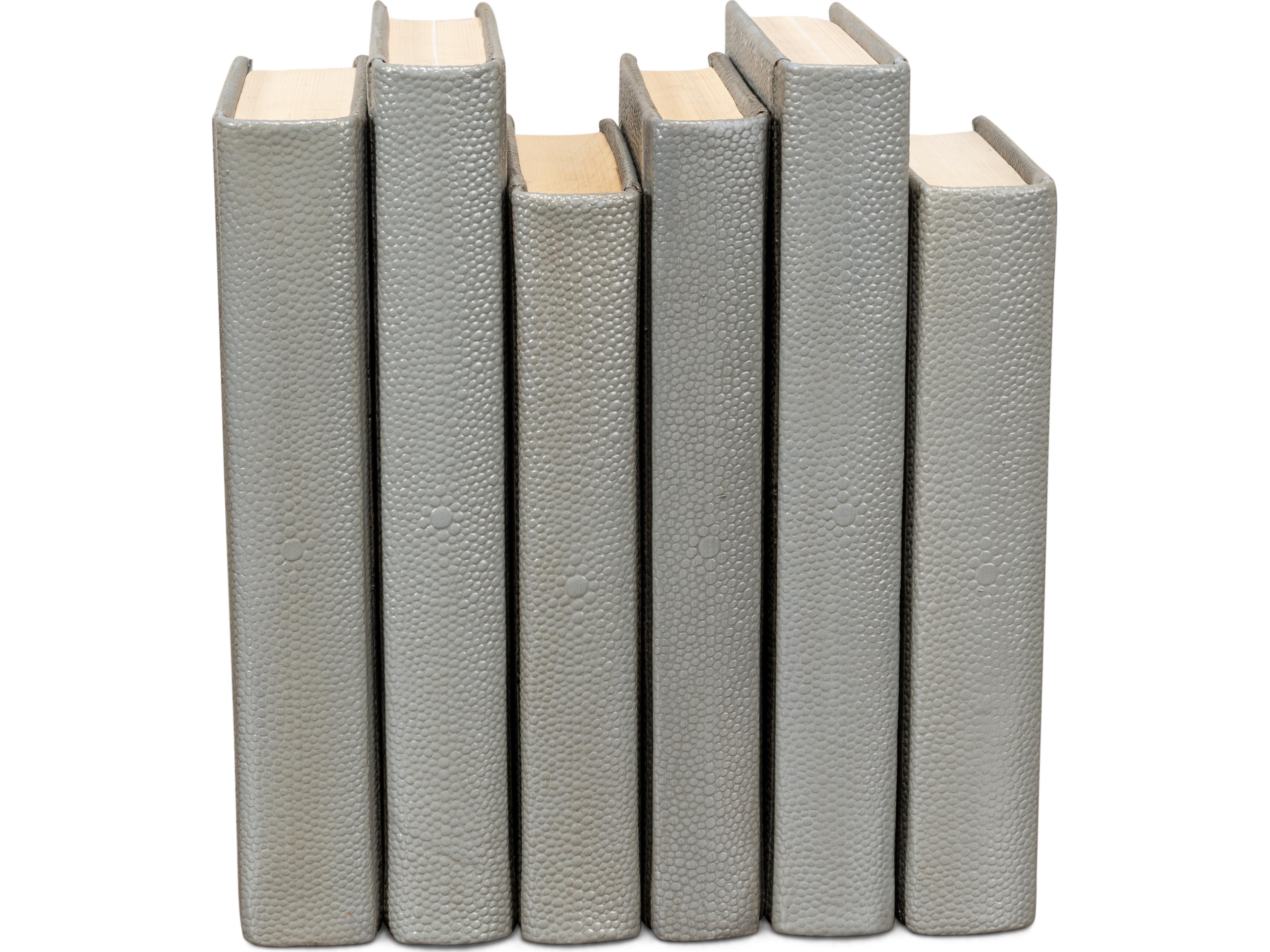 Sarreid Ltd Shagreen Books Set of 12 Storm Grey