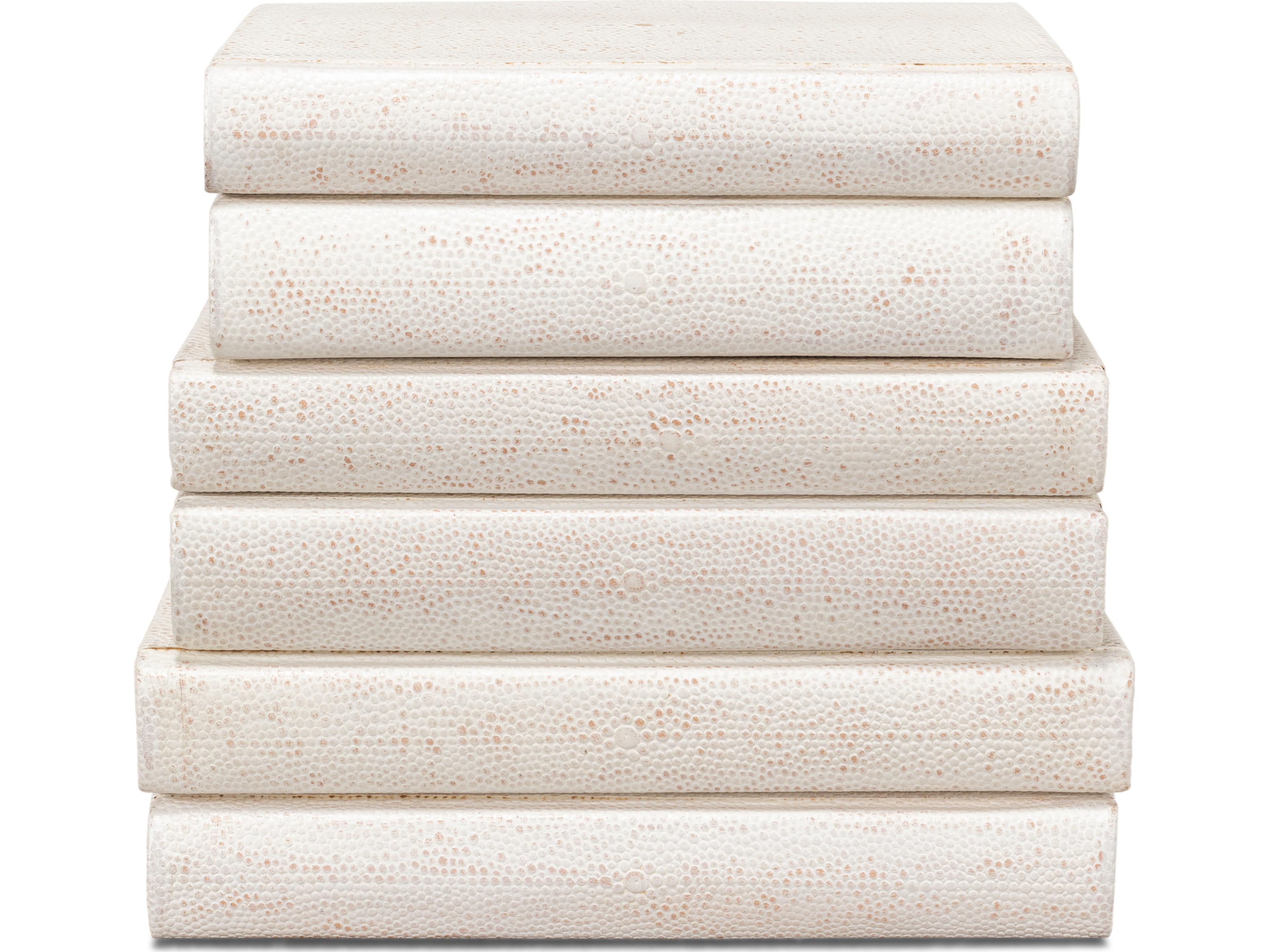 Sarreid Ltd Shagreen Books Set of 12 Osprey White