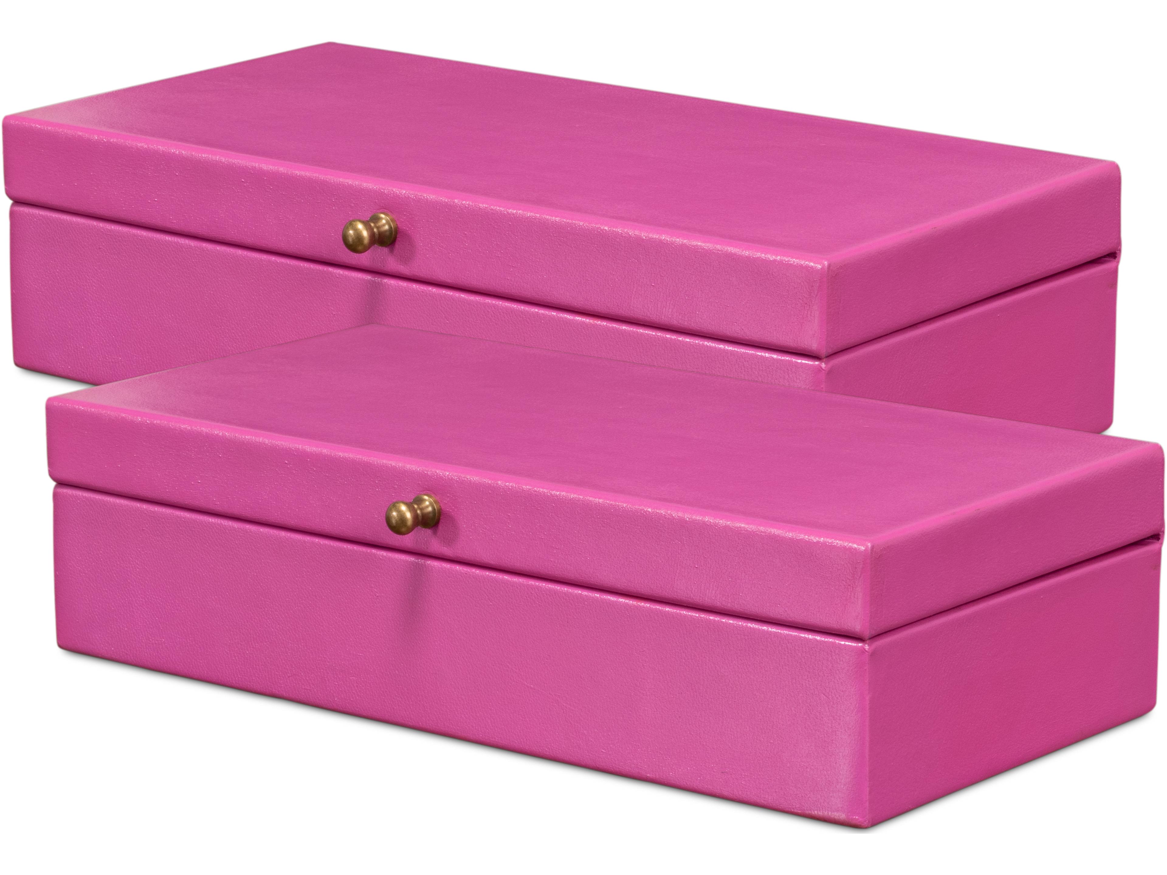 Gatsburg Shagreen Box Pink Set of 2