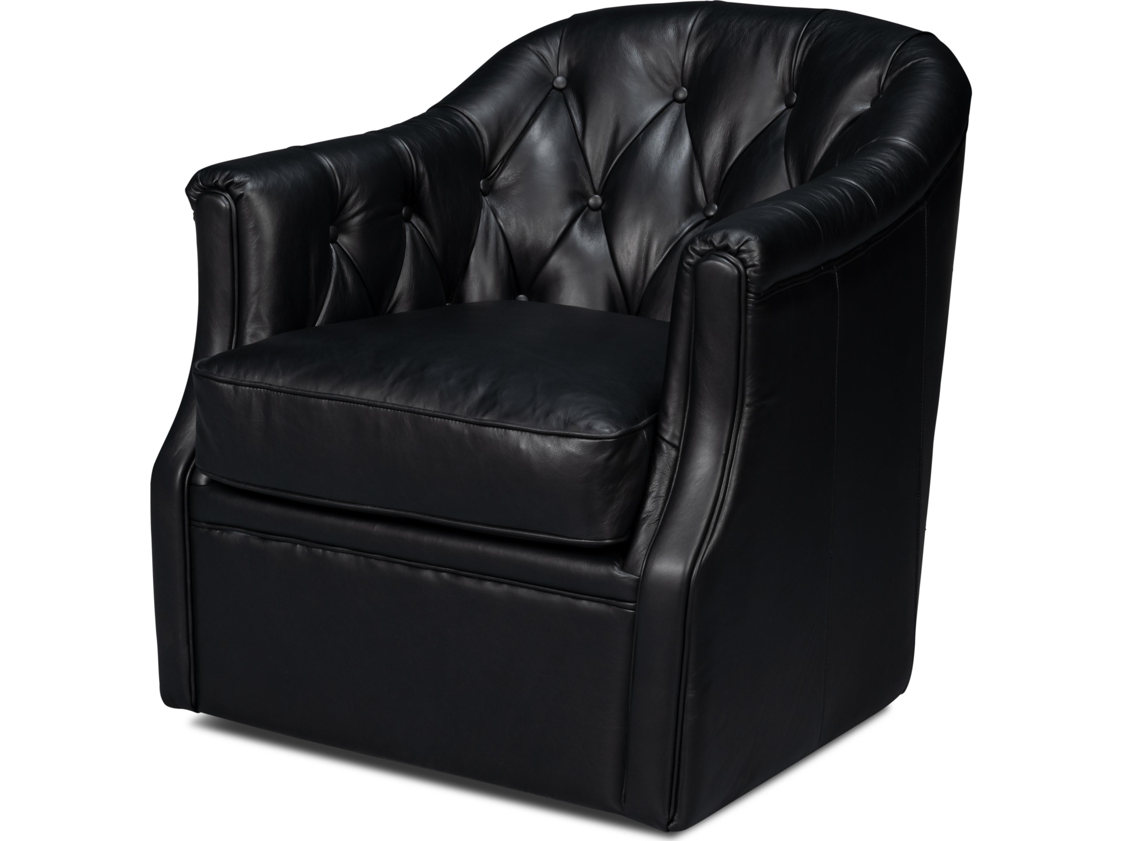 Coolidge Leather Swivel Chair Black