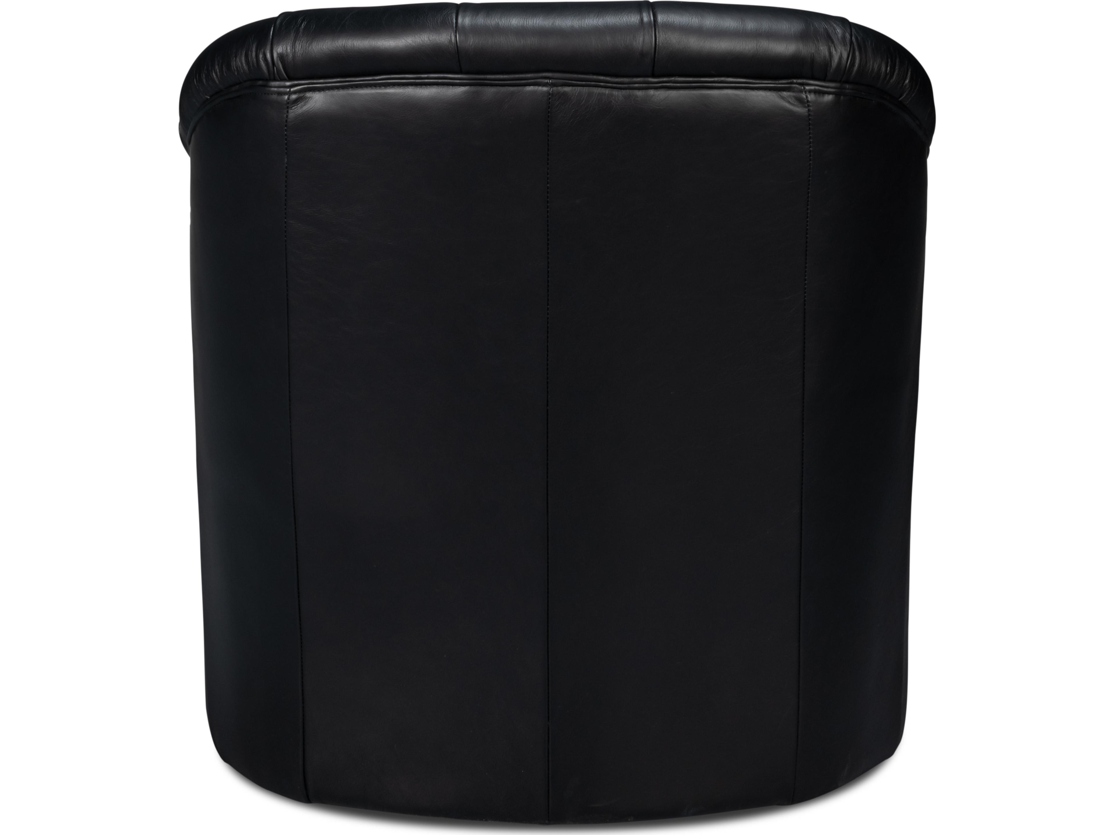 Sarreid Ltd Coolidge Leather Swivel Chair Black