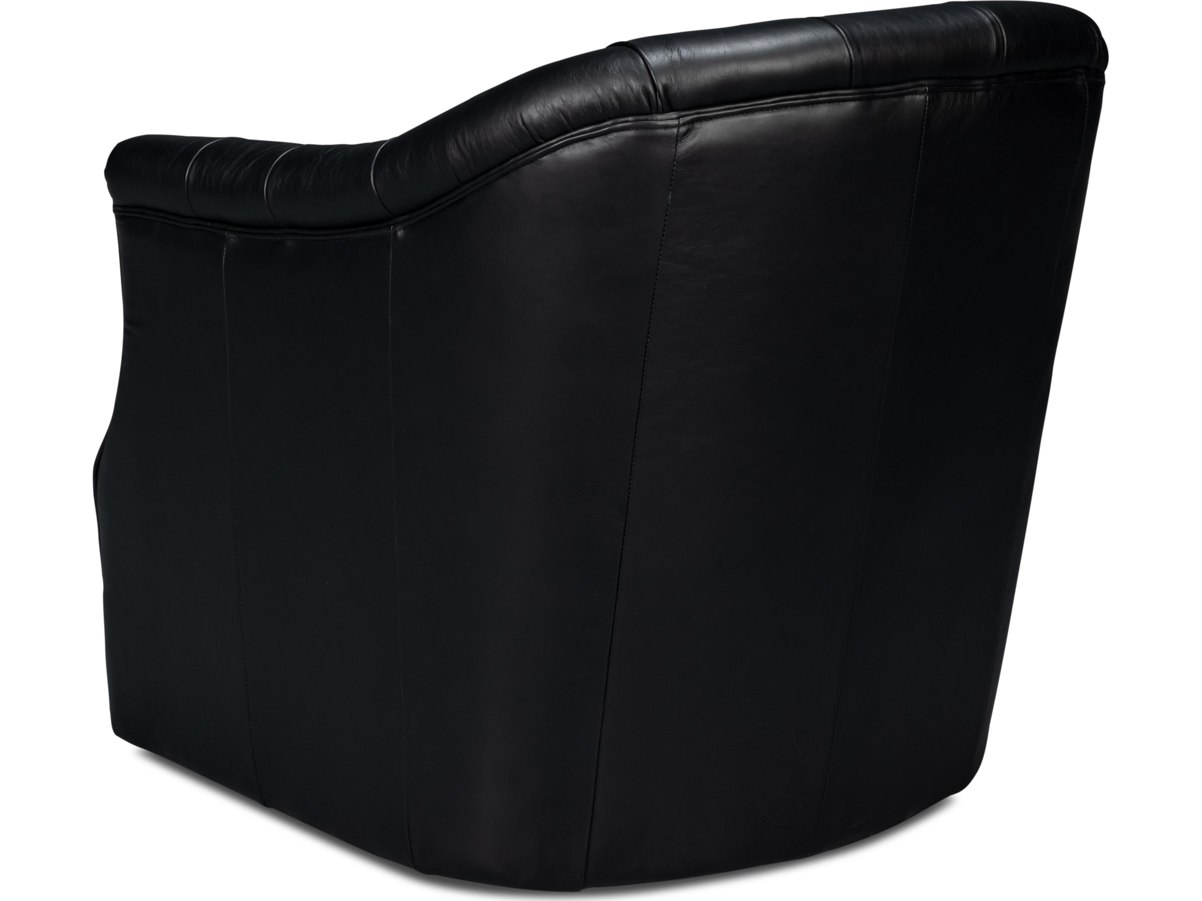 Sarreid Ltd Coolidge Leather Swivel Chair Black