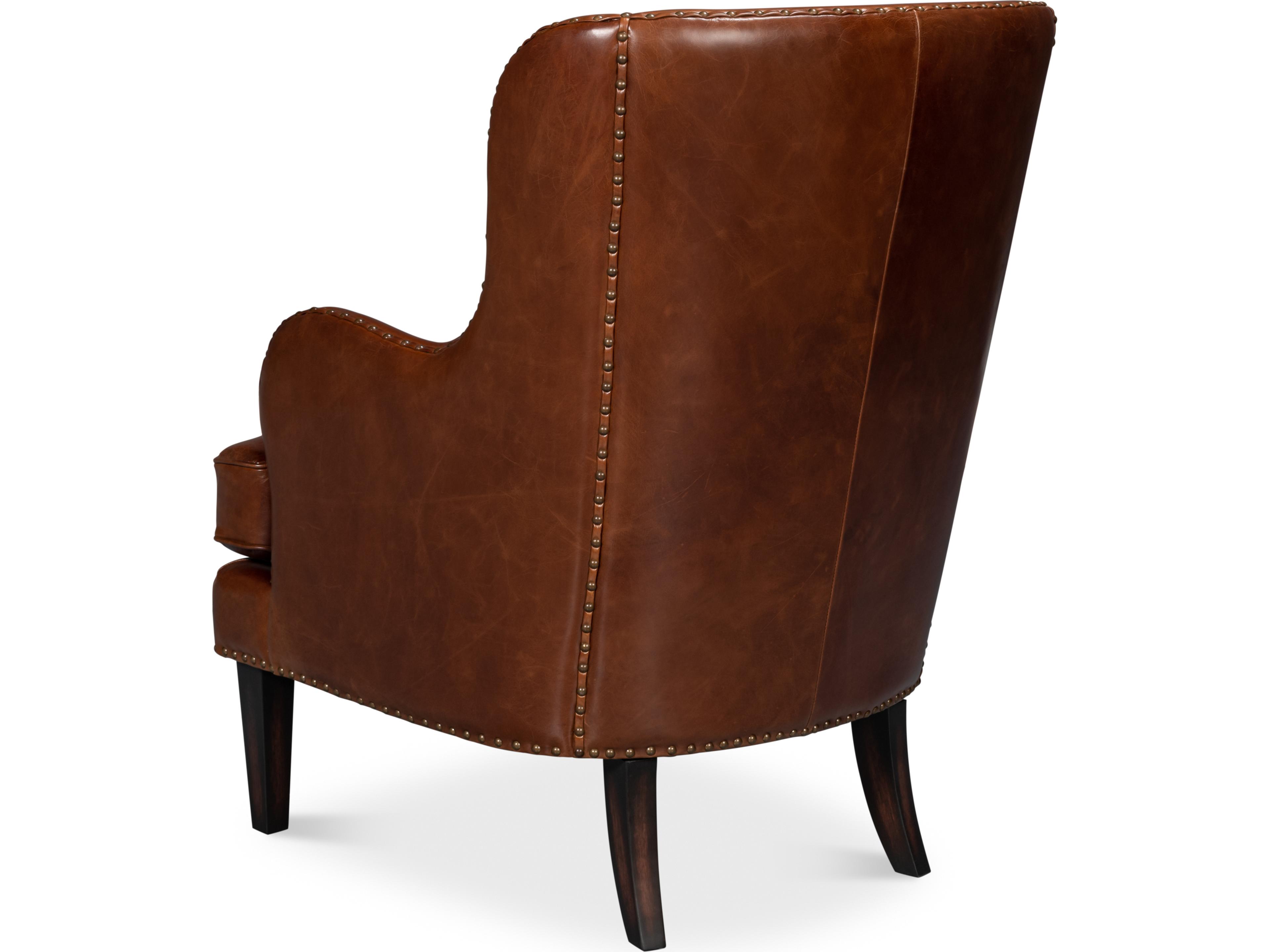 Sarreid Ltd Whitney Distilled Leather Chair Brown