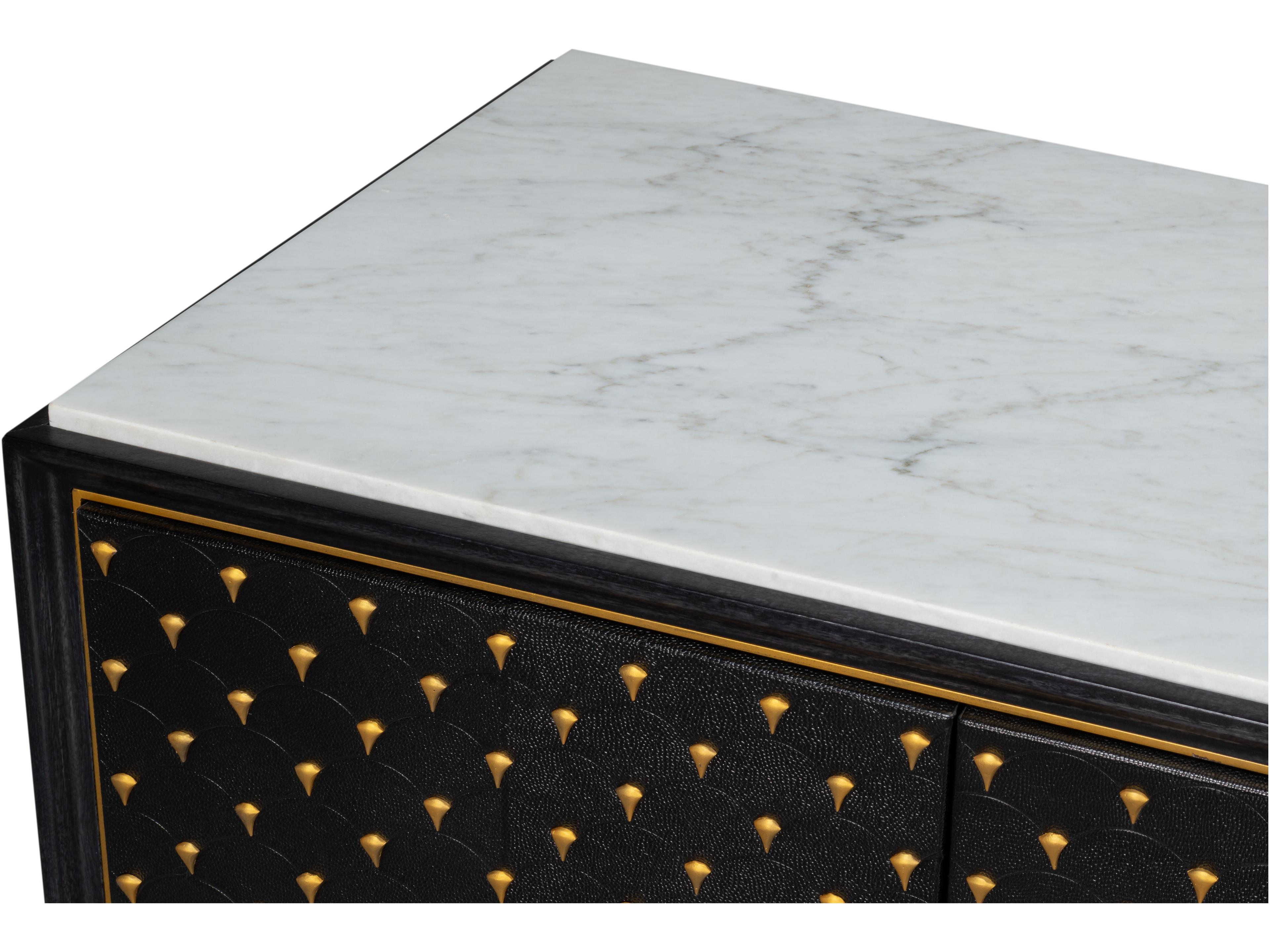 Sarreid Ltd Palisade Shagreen Credenza Black