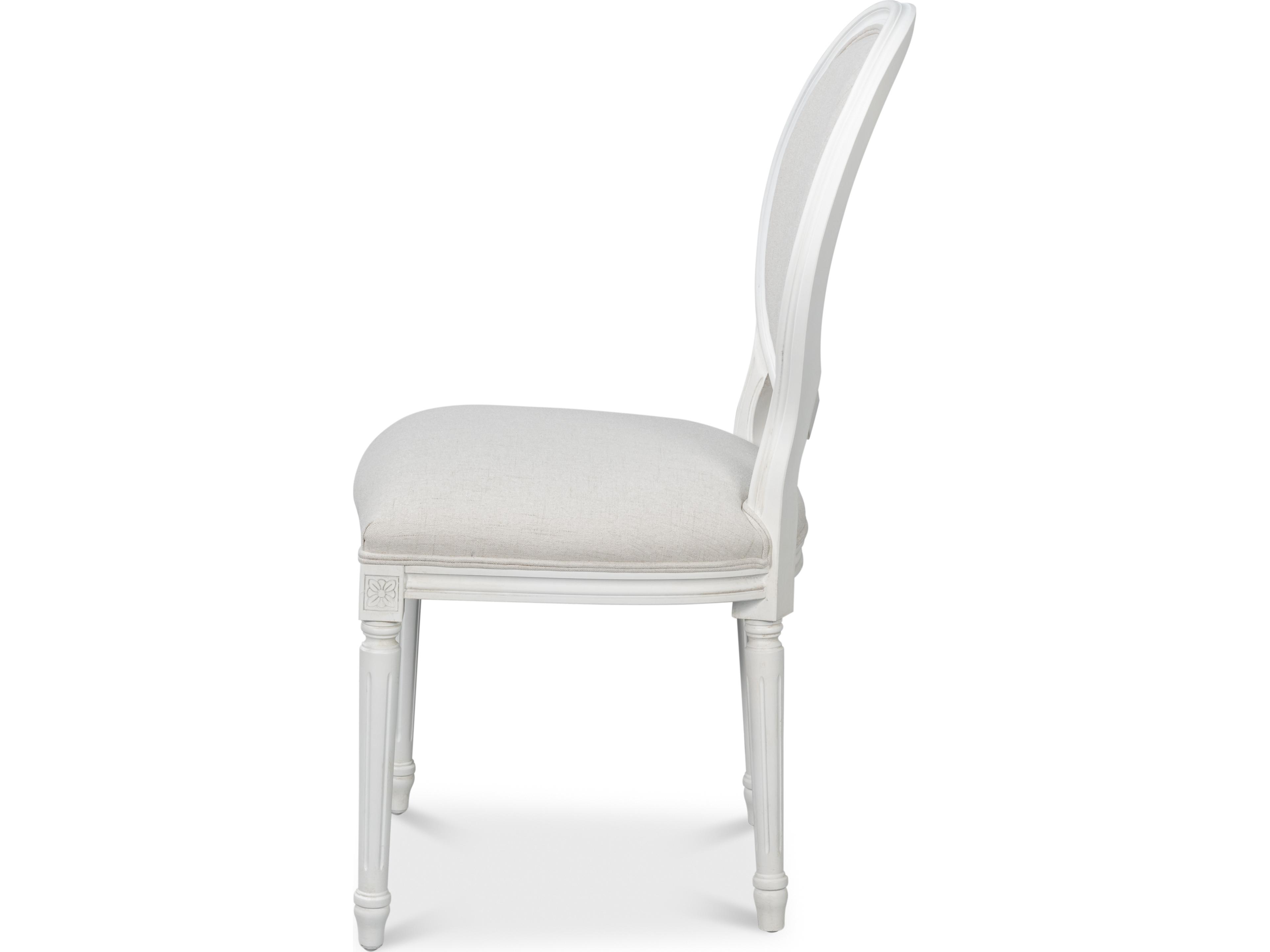 Sarreid Ltd Hugo Oval Side Chair Cortina White