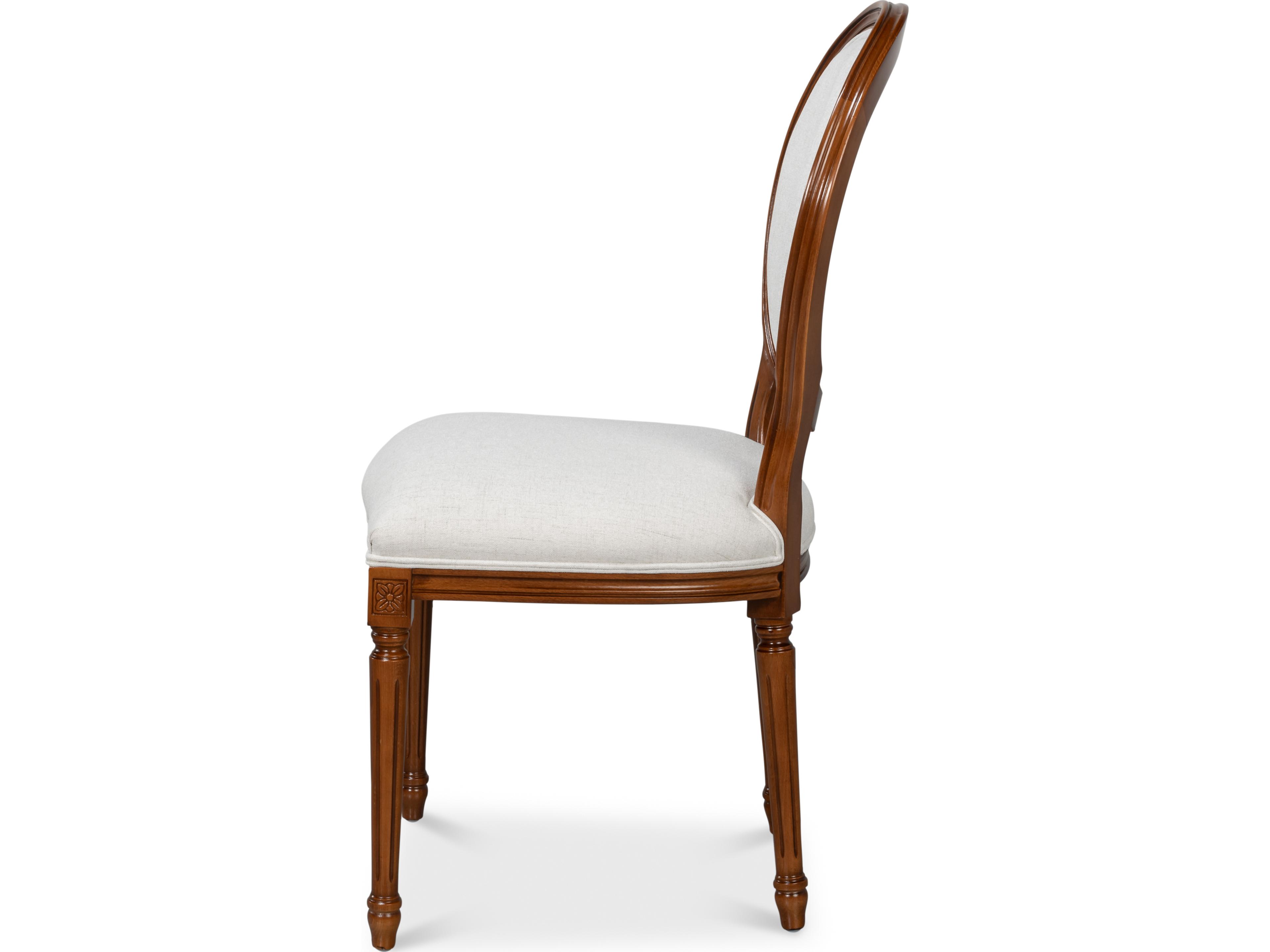 Sarreid Ltd Hugo Oval Side Chair Old World Walnut
