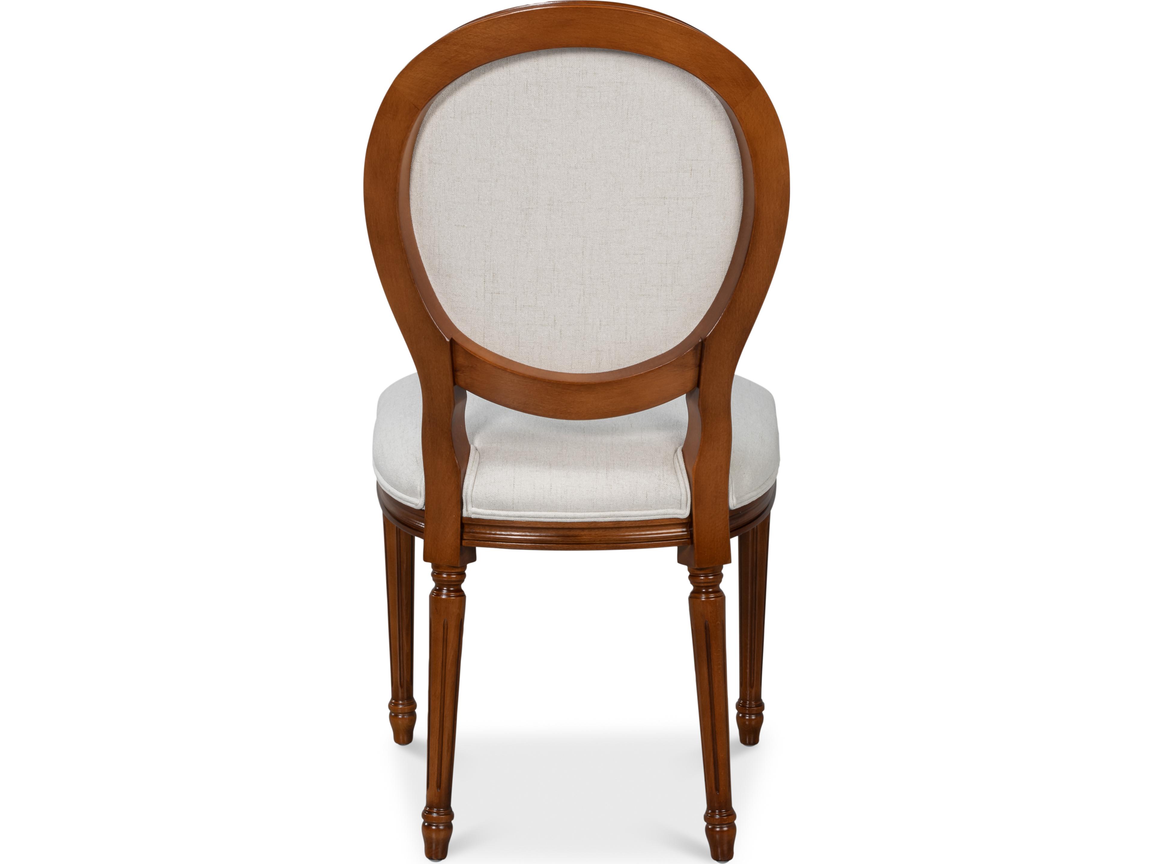 Sarreid Ltd Hugo Oval Side Chair Old World Walnut