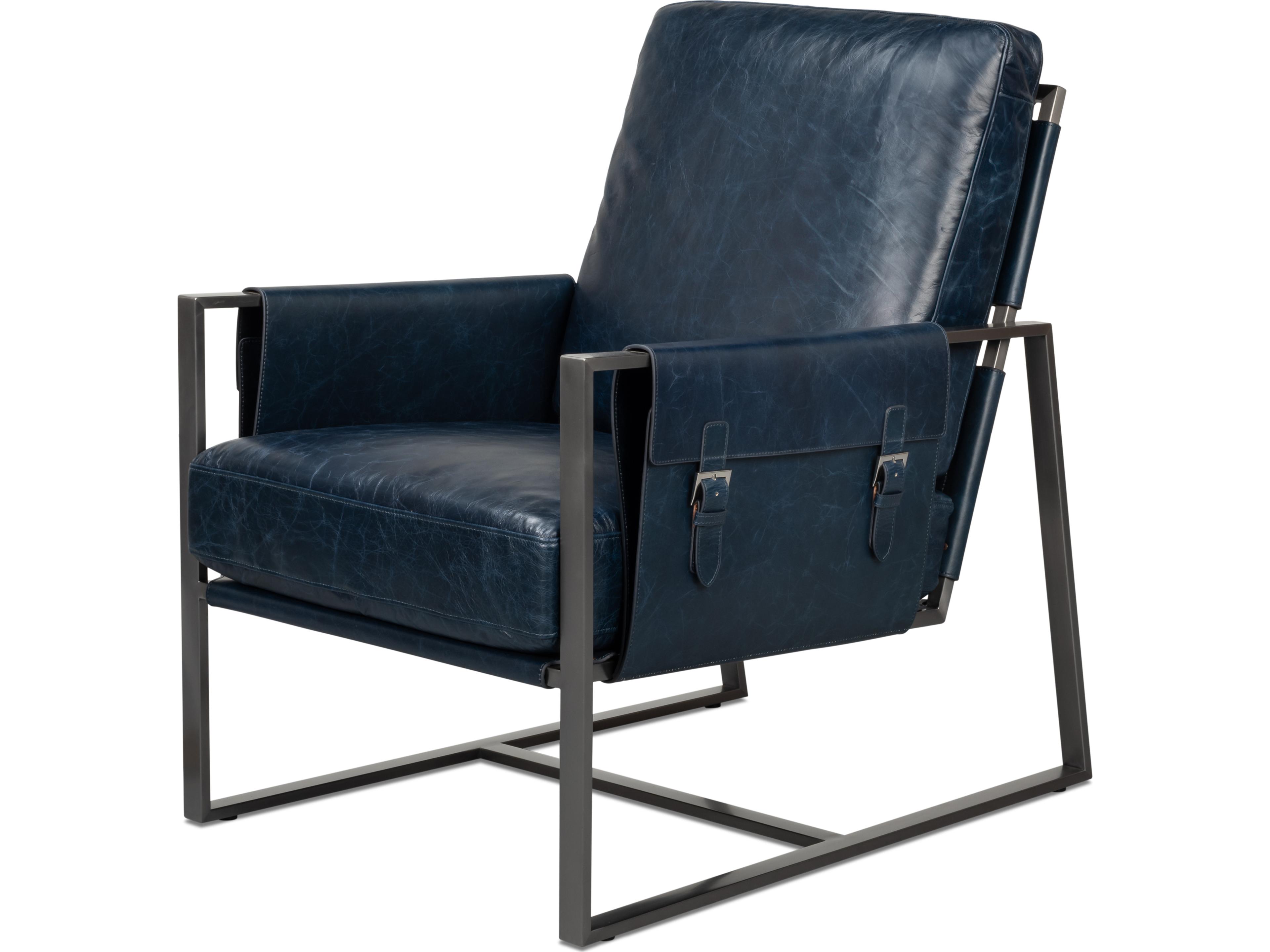 Edmonds Distilled Leather Chair Blue