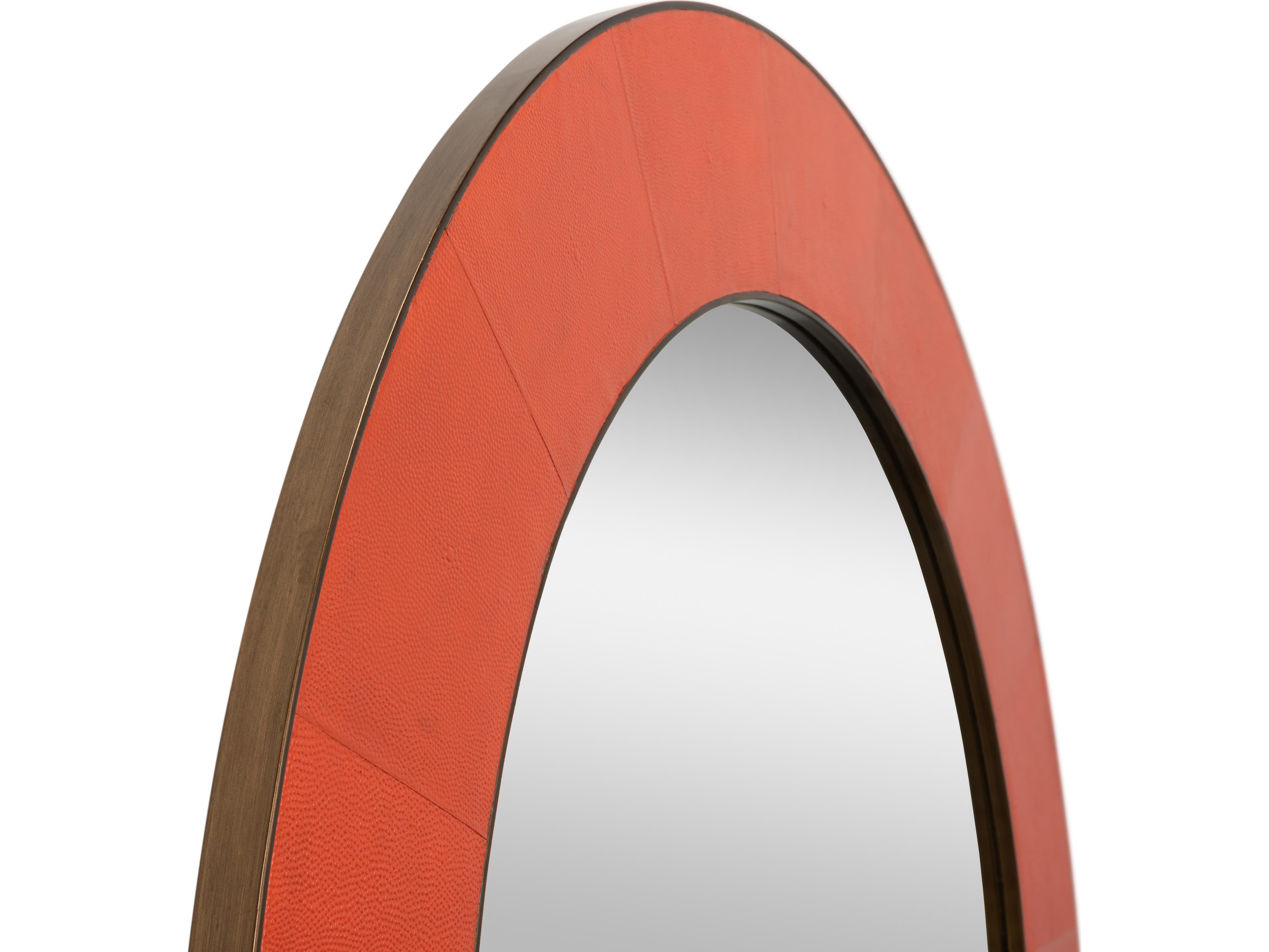 Sarreid Ltd Judith Mirror Shagreen Orangeade