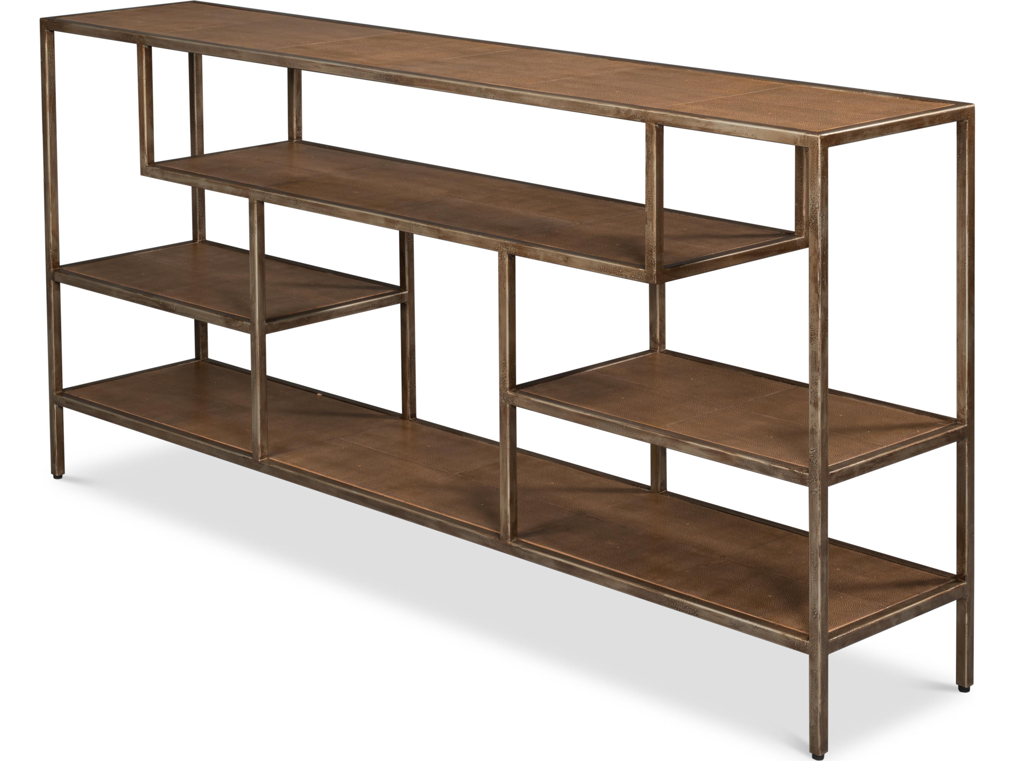 Sarreid Ltd Cullum Shagreen Console Tawny Brown