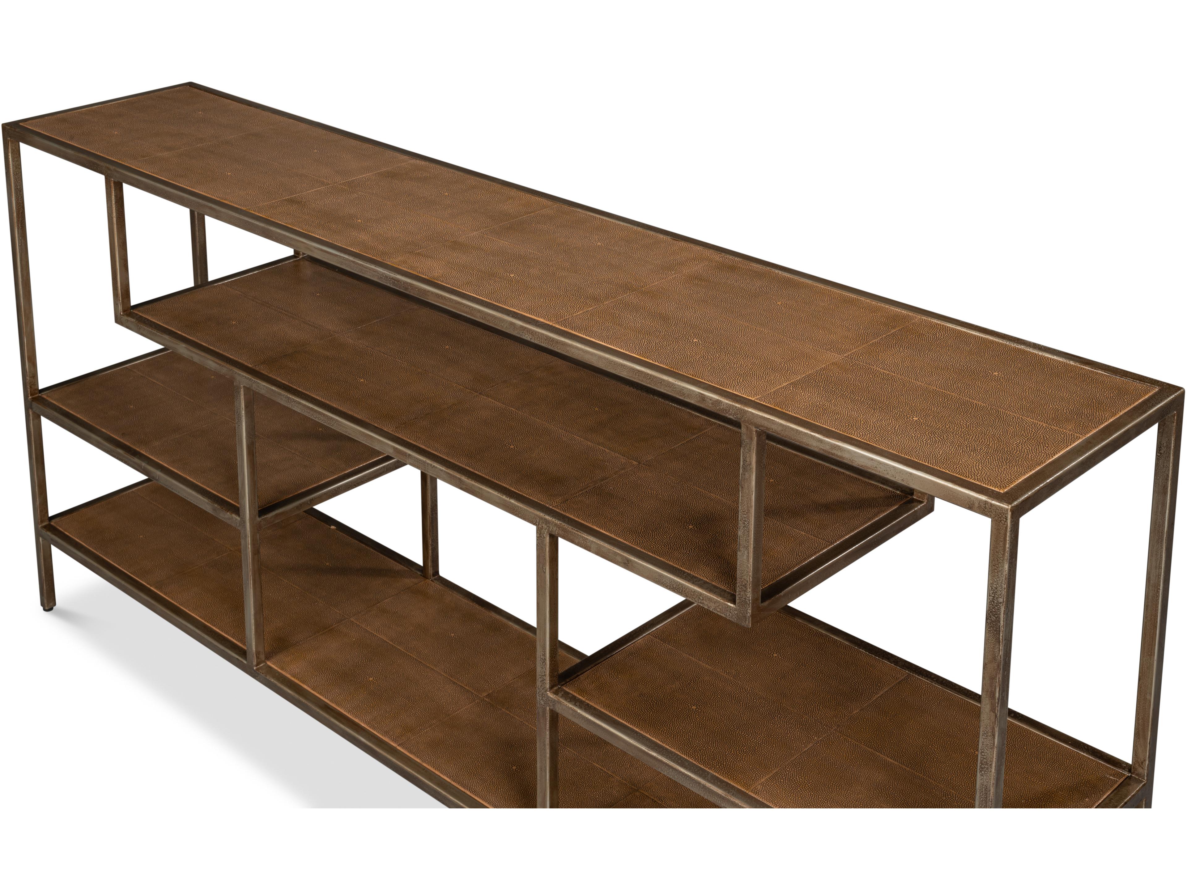 Sarreid Ltd Cullum Shagreen Console Tawny Brown