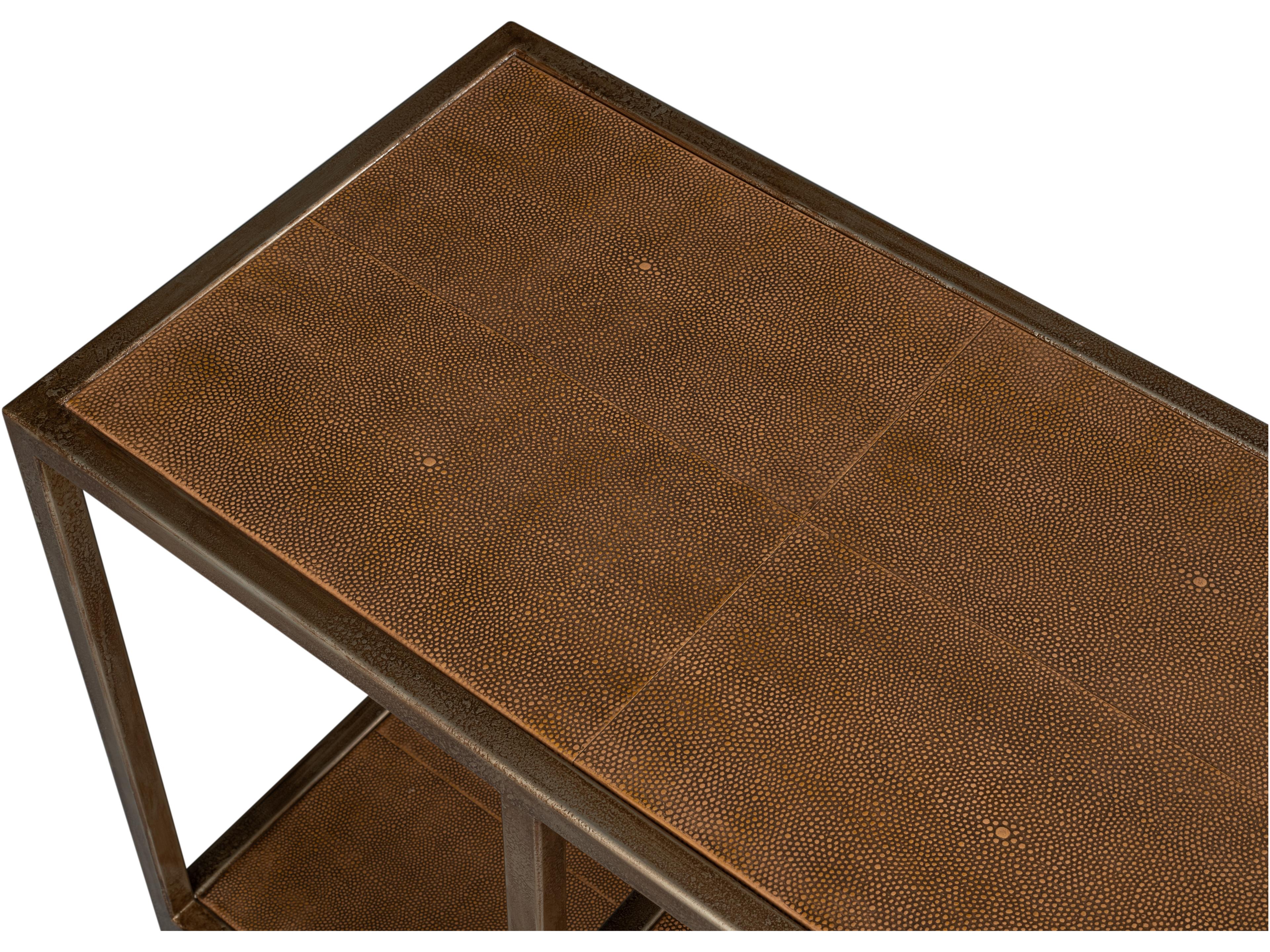 Sarreid Ltd Cullum Shagreen Console Tawny Brown