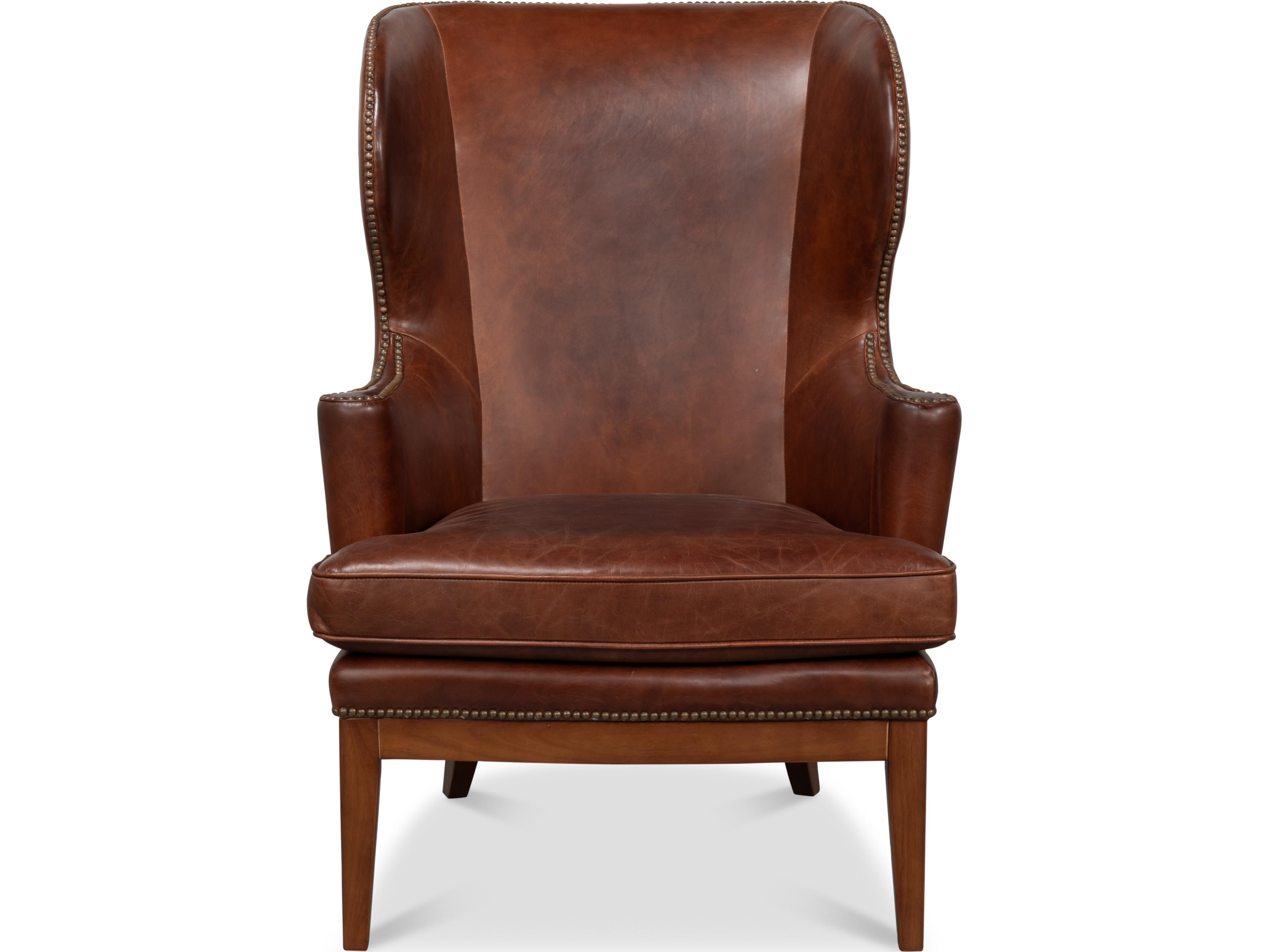 Sarreid Ltd Smithfield Wing Chair Newark Brown