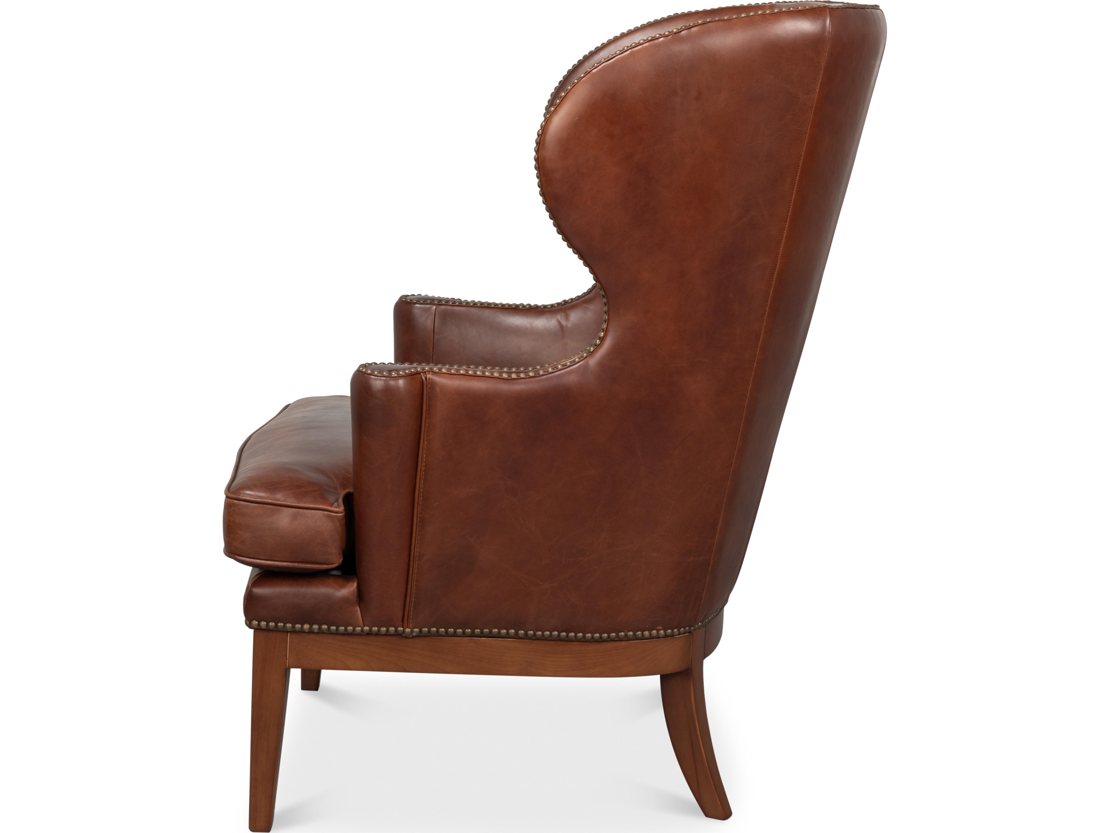 Sarreid Ltd Smithfield Wing Chair Newark Brown