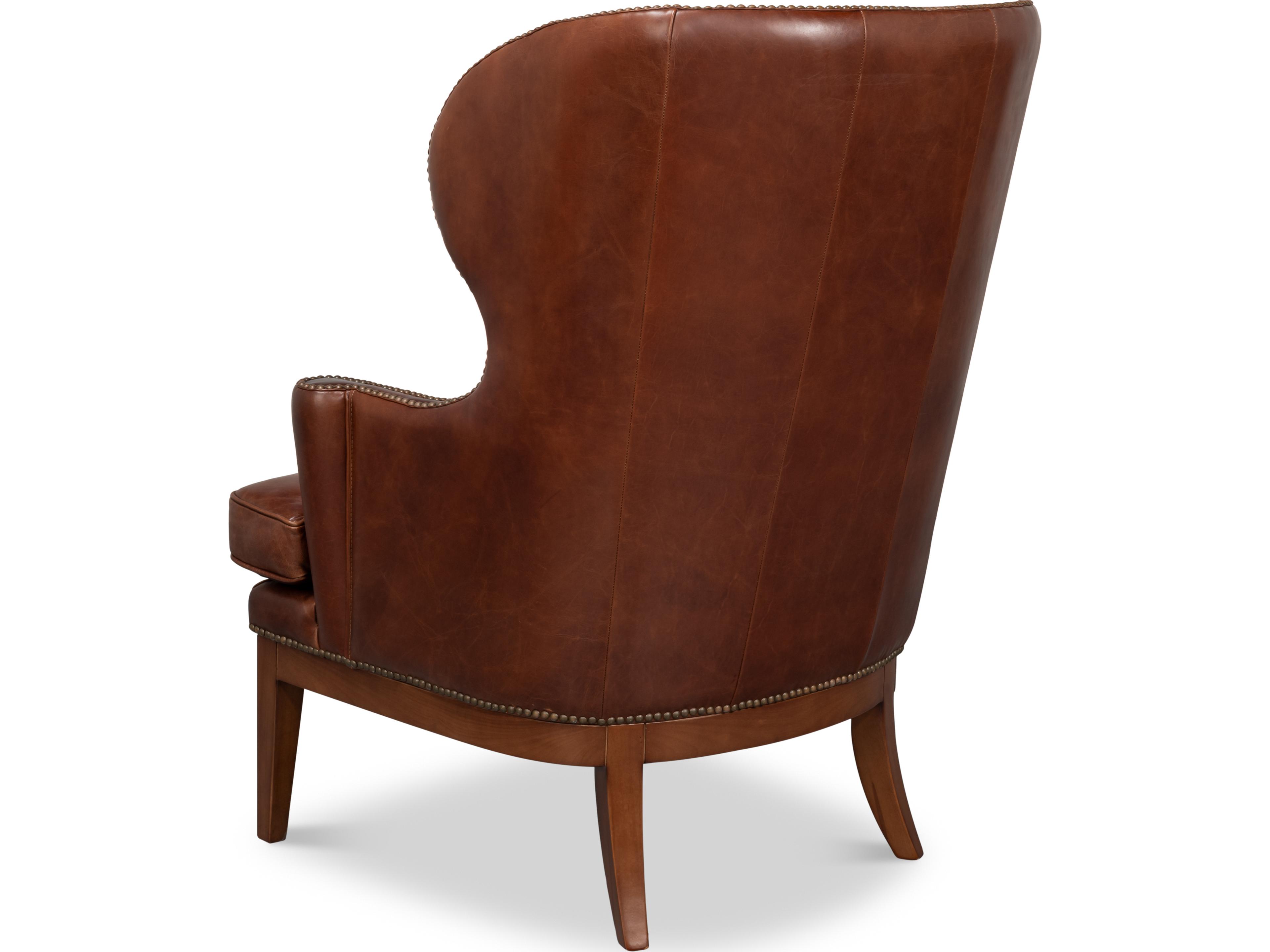 Sarreid Ltd Smithfield Wing Chair Newark Brown