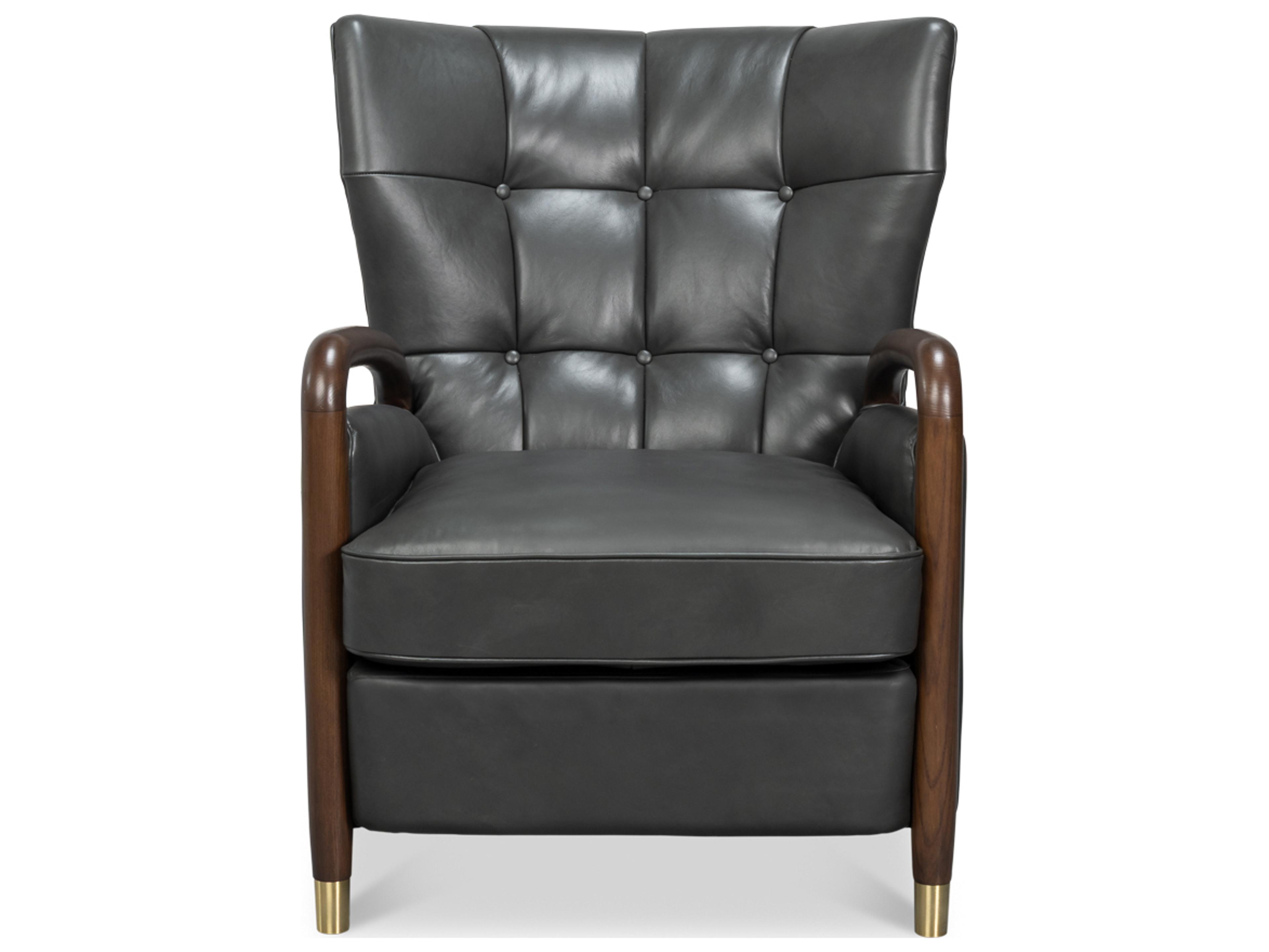Sarreid Ltd Alastair Gray Leather Accent Chair