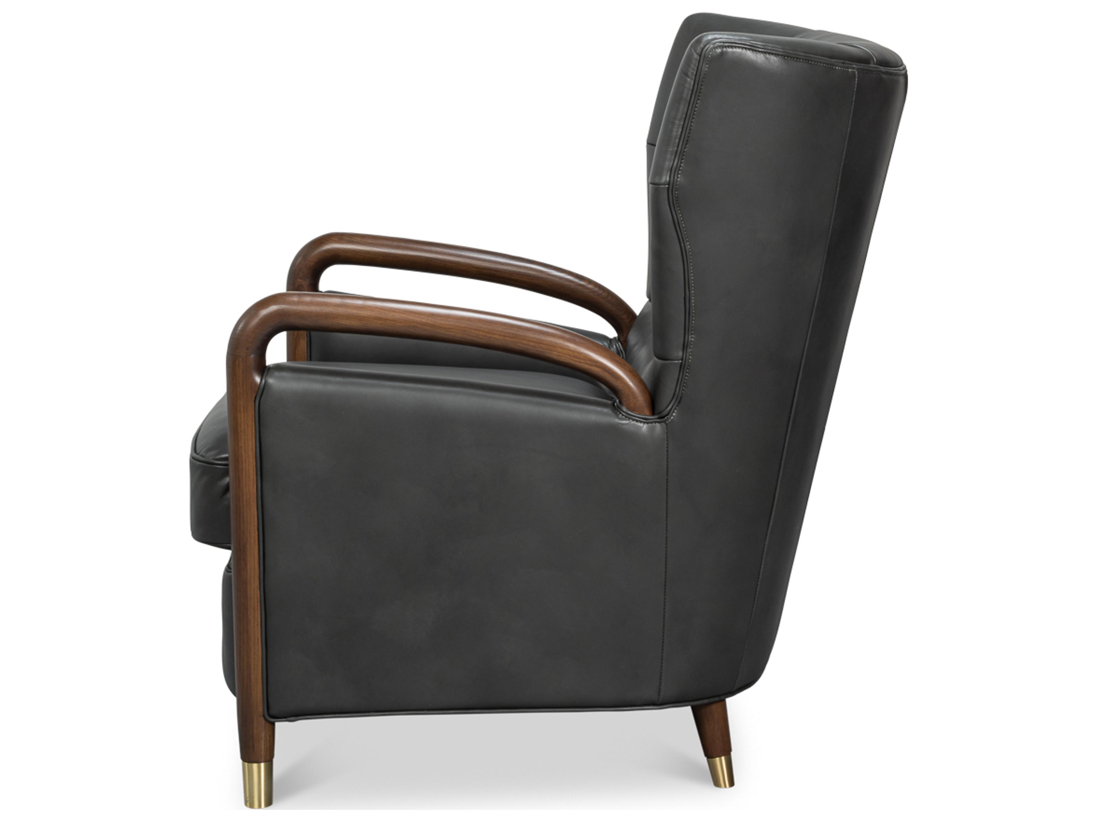 Sarreid Ltd Alastair Gray Leather Accent Chair