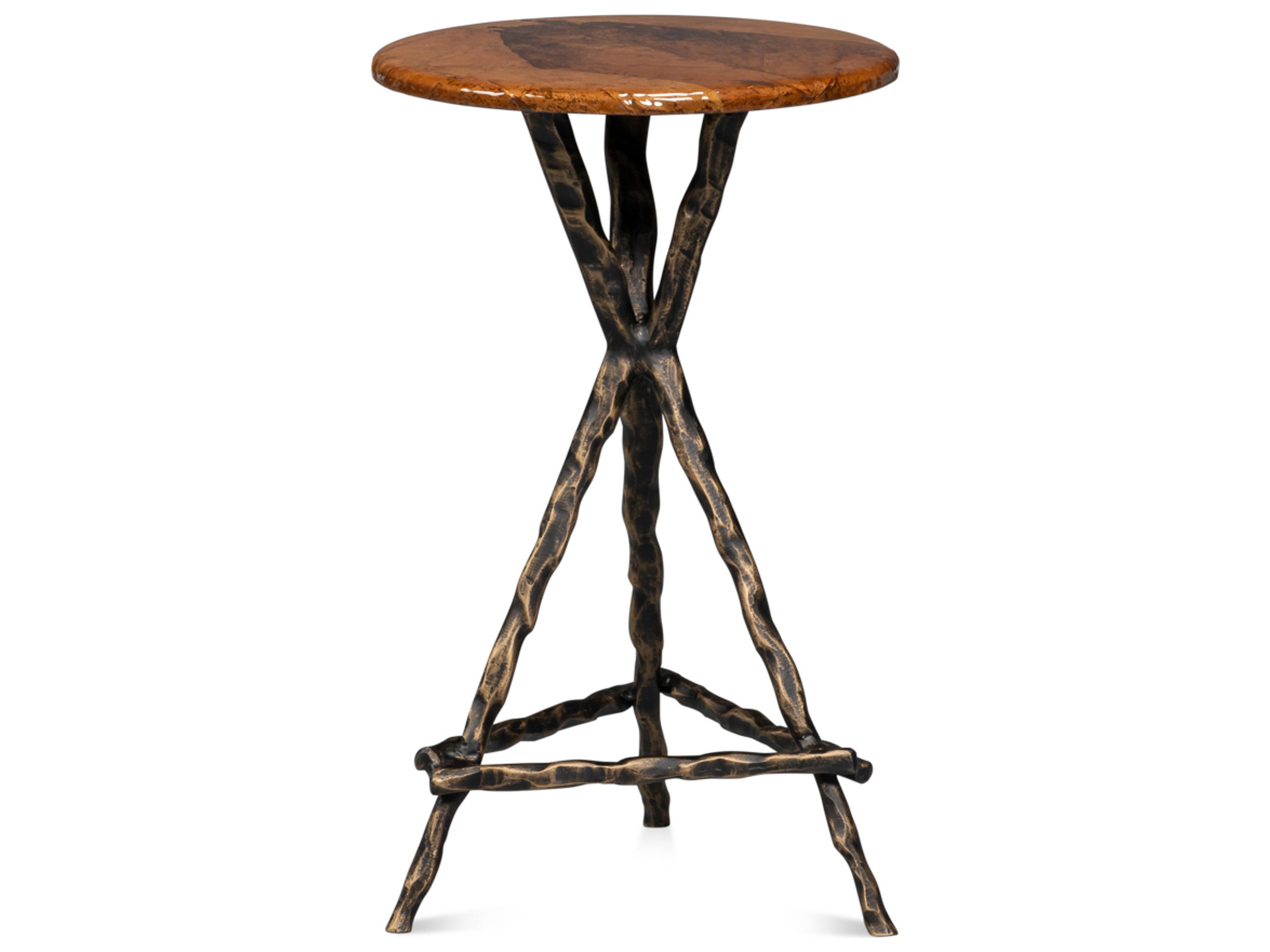 Planter's Round Wood End Table