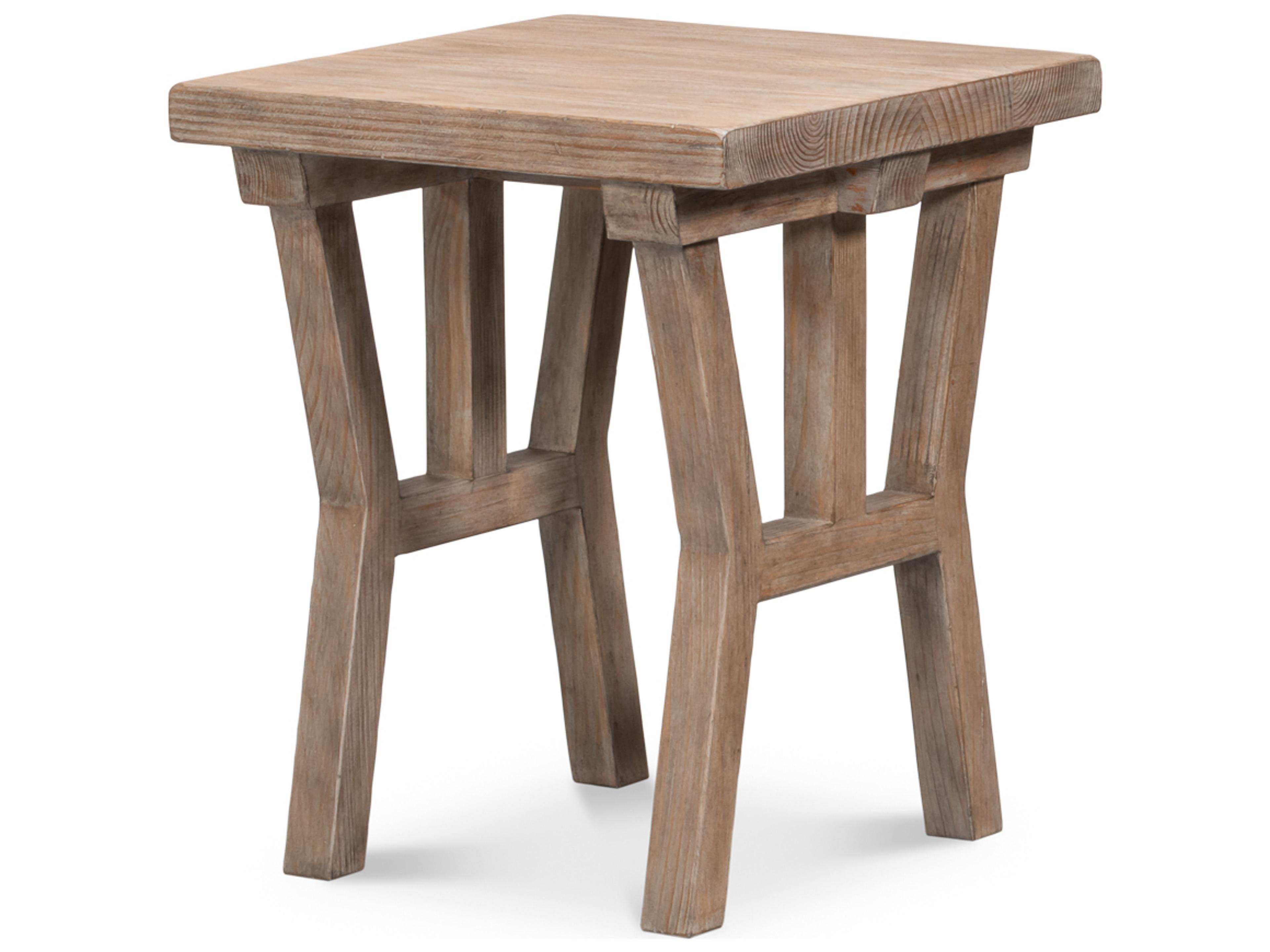 Farmhouse Square Wood End Table