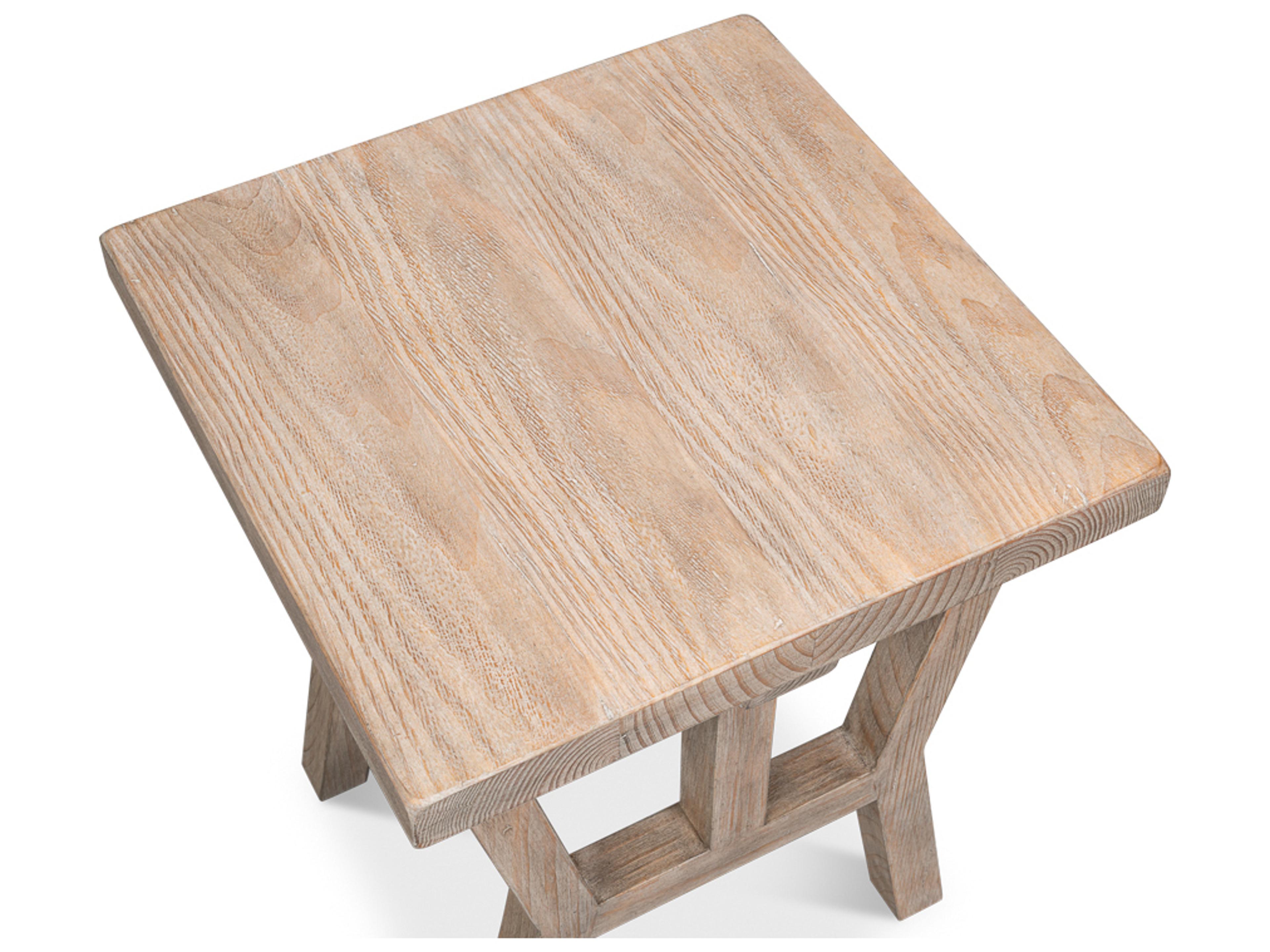 Sarreid Ltd Farmhouse Square Wood End Table