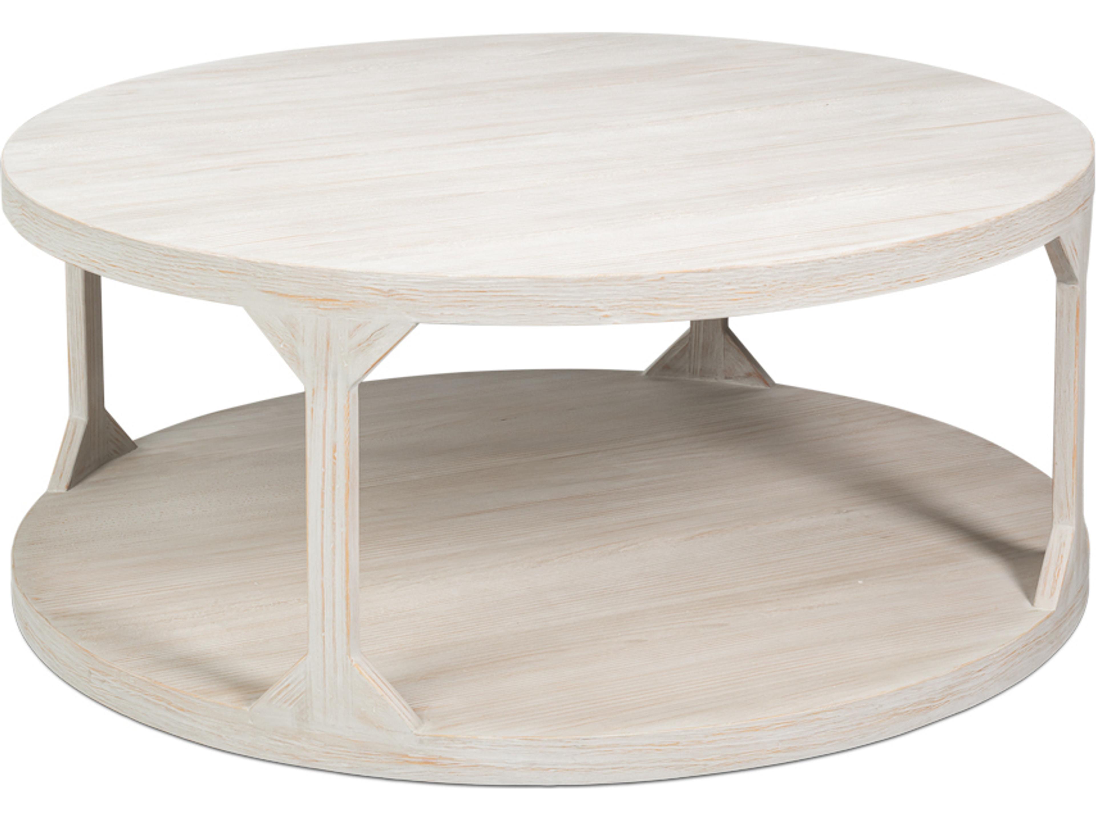 Sarreid Ltd Devon Grey Round Wood Coffee Table