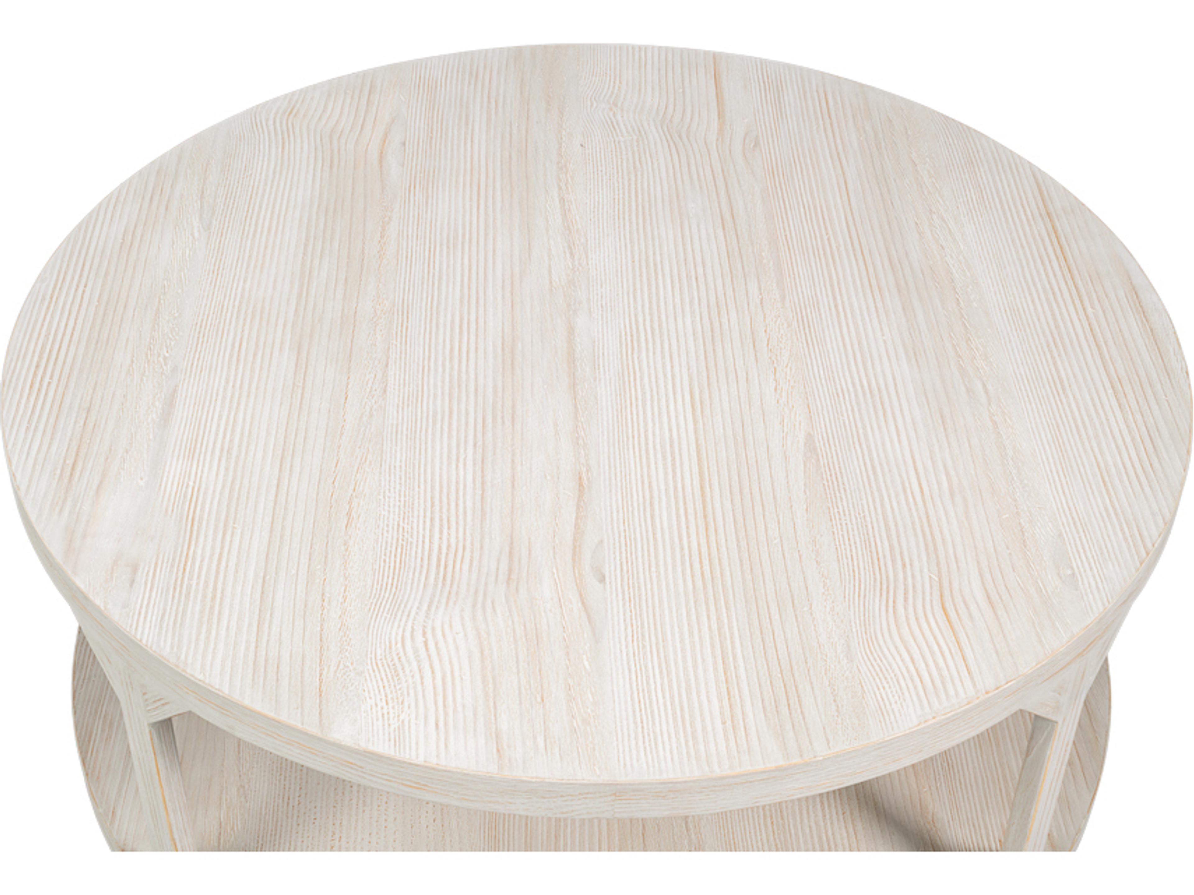 Sarreid Ltd Devon Grey Round Wood Coffee Table