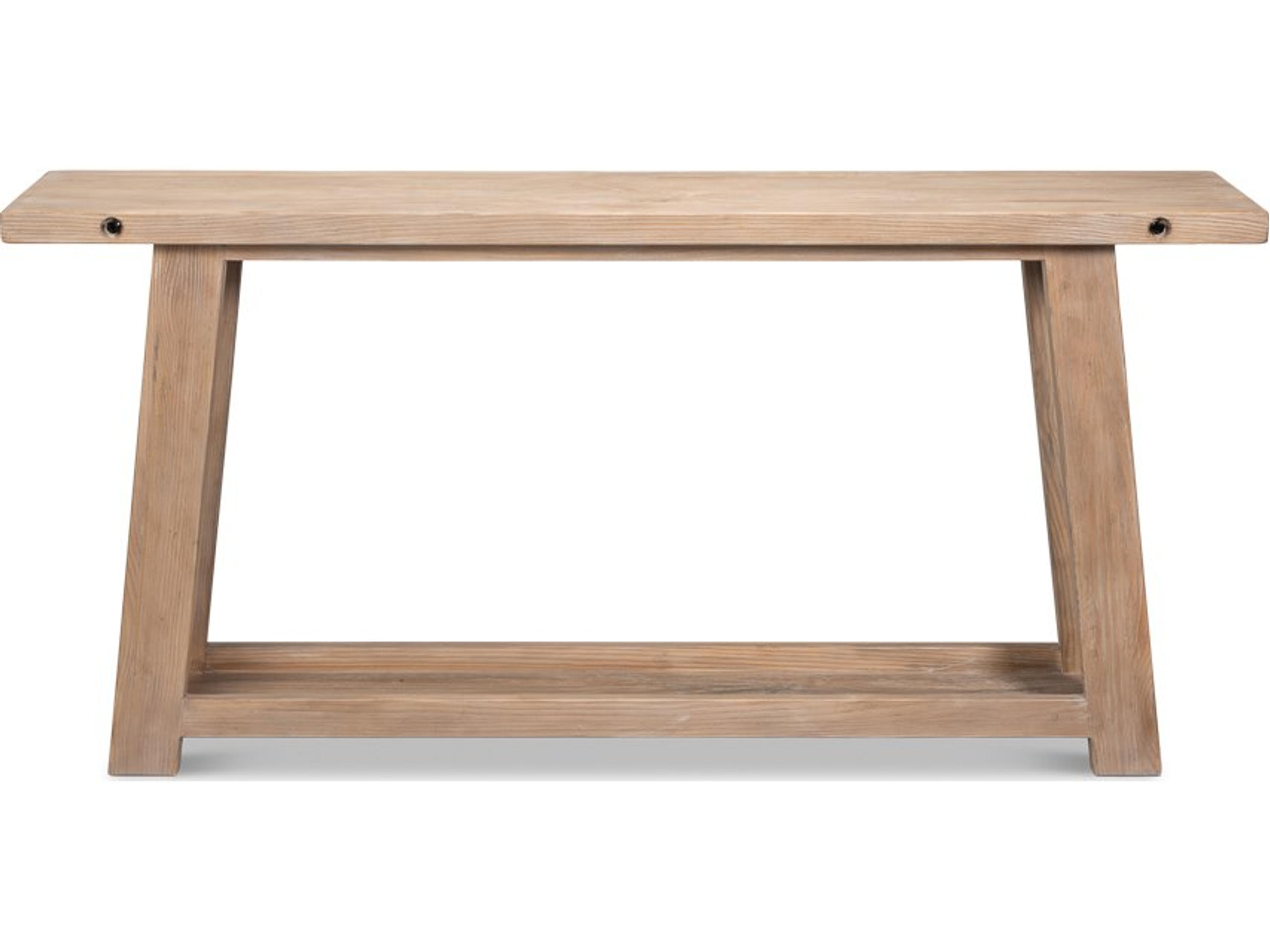 Farmhouse Rectangular Wood Natural Console Table