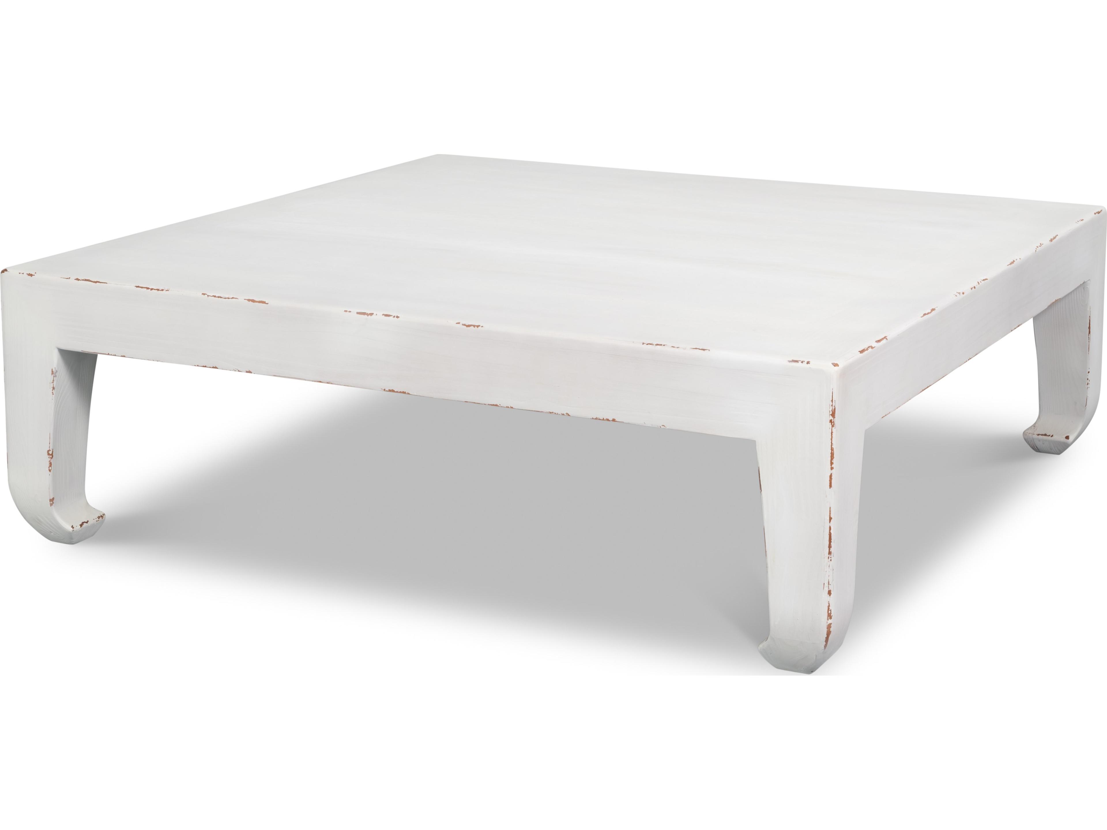 Square Wood White Coffee Table
