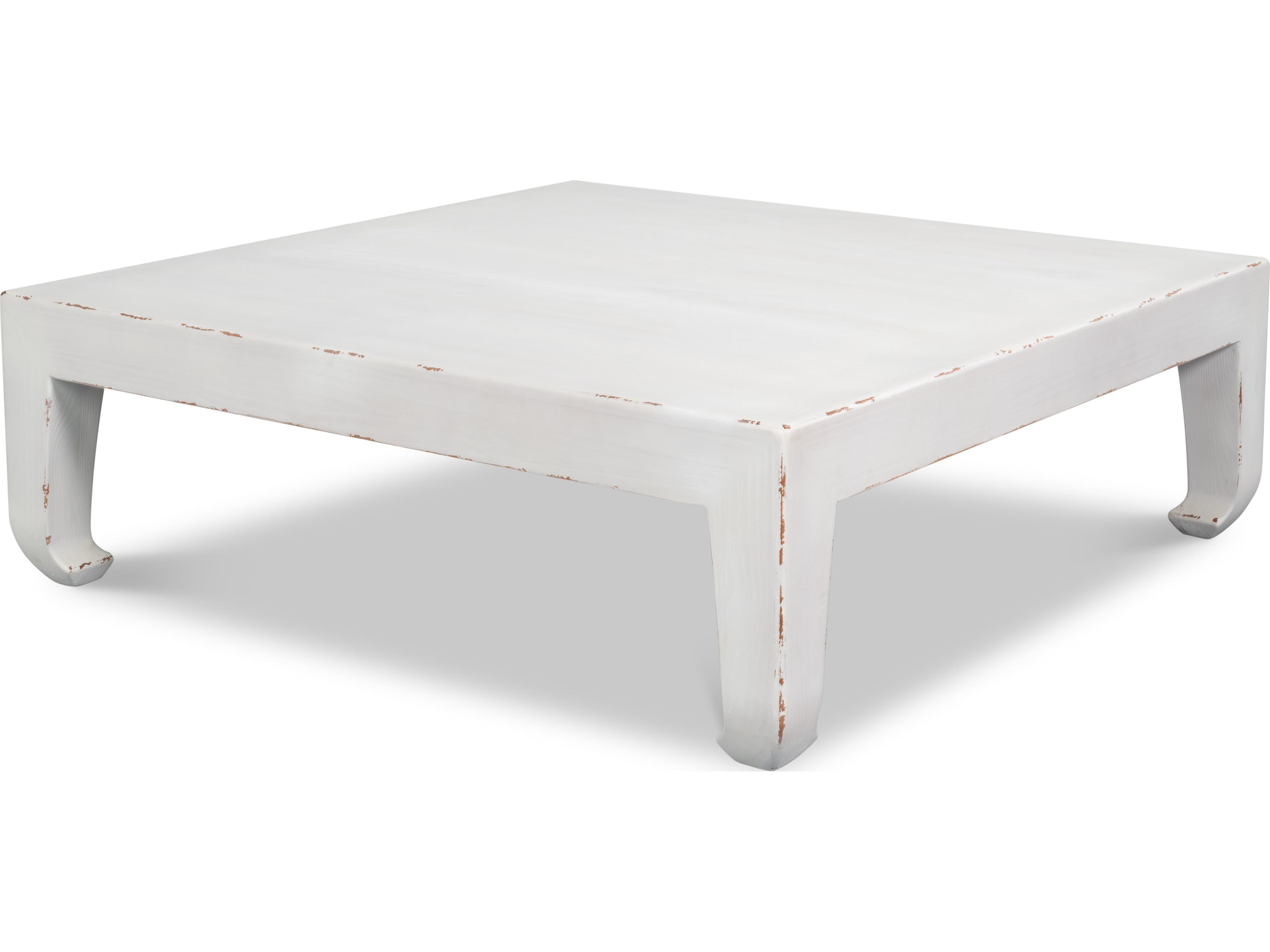 Sarreid Ltd Square Wood White Coffee Table