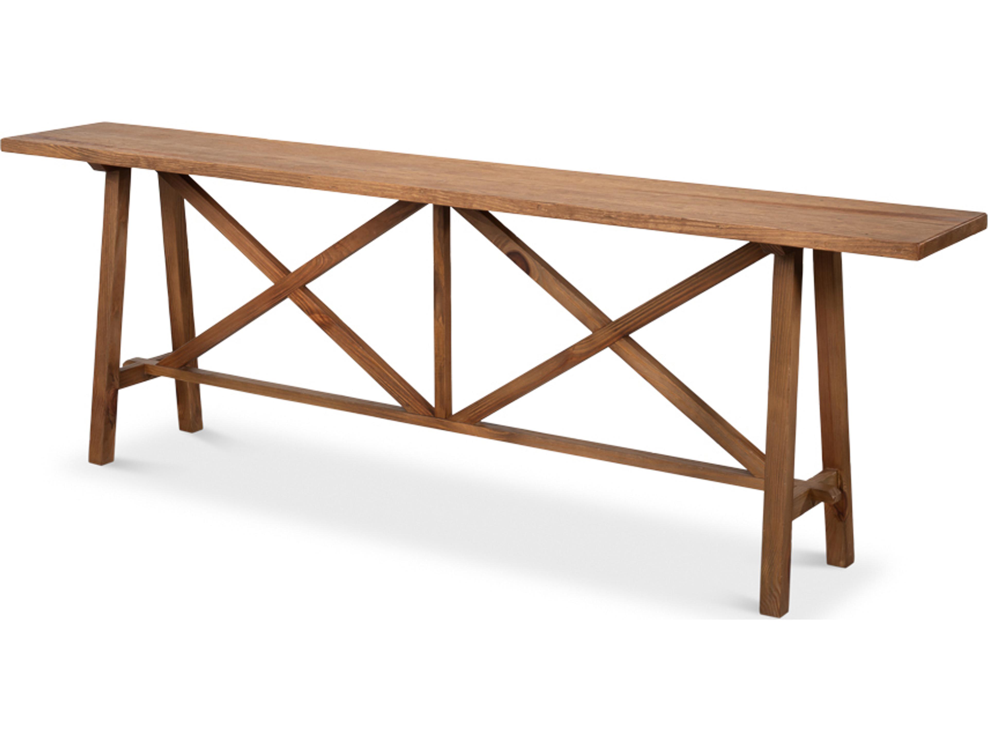 Double X Rectangular Wood Console Table