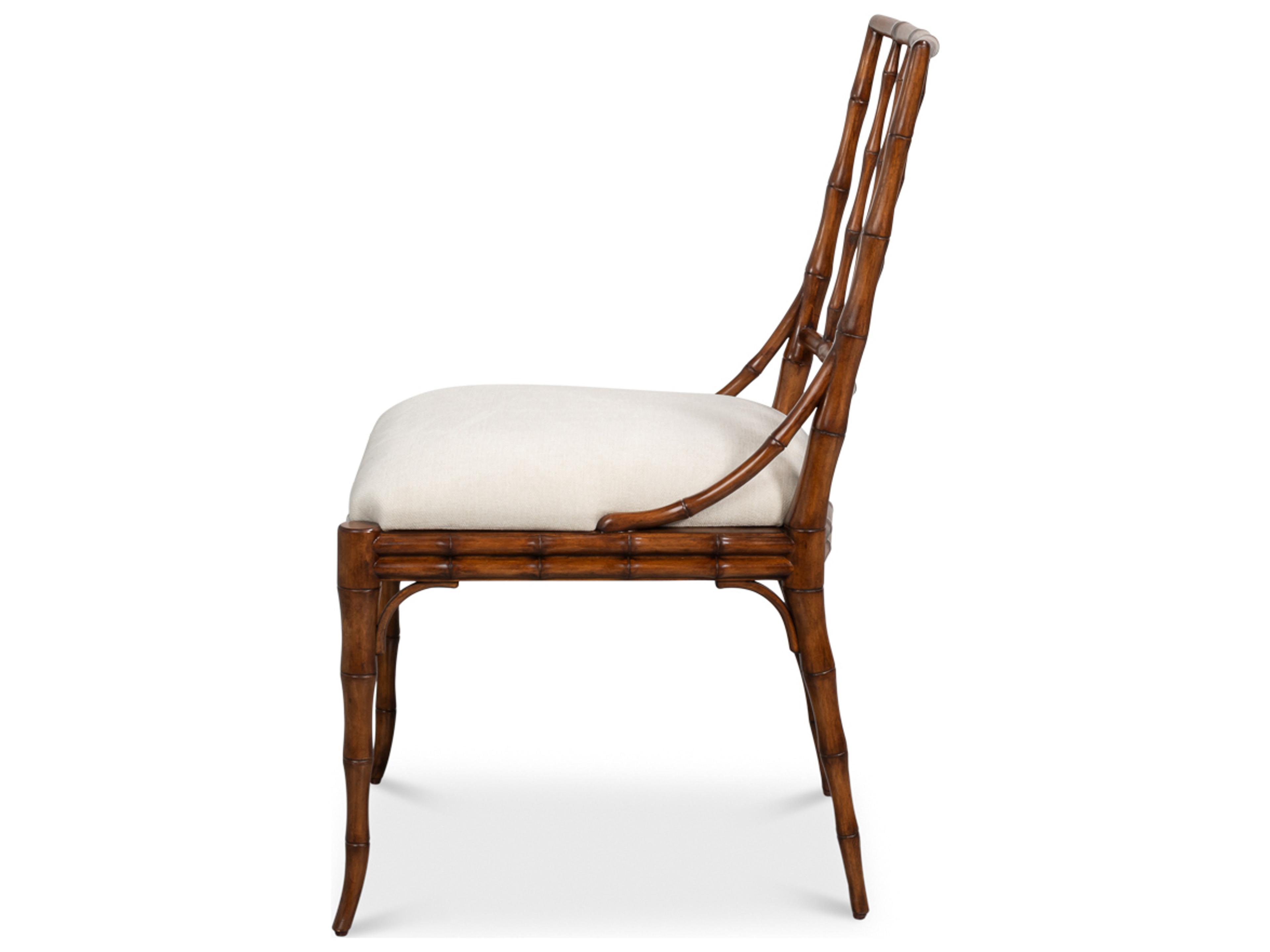 Sarreid Ltd Elora Ash Wood Brown Upholstered Armless Dining Chair